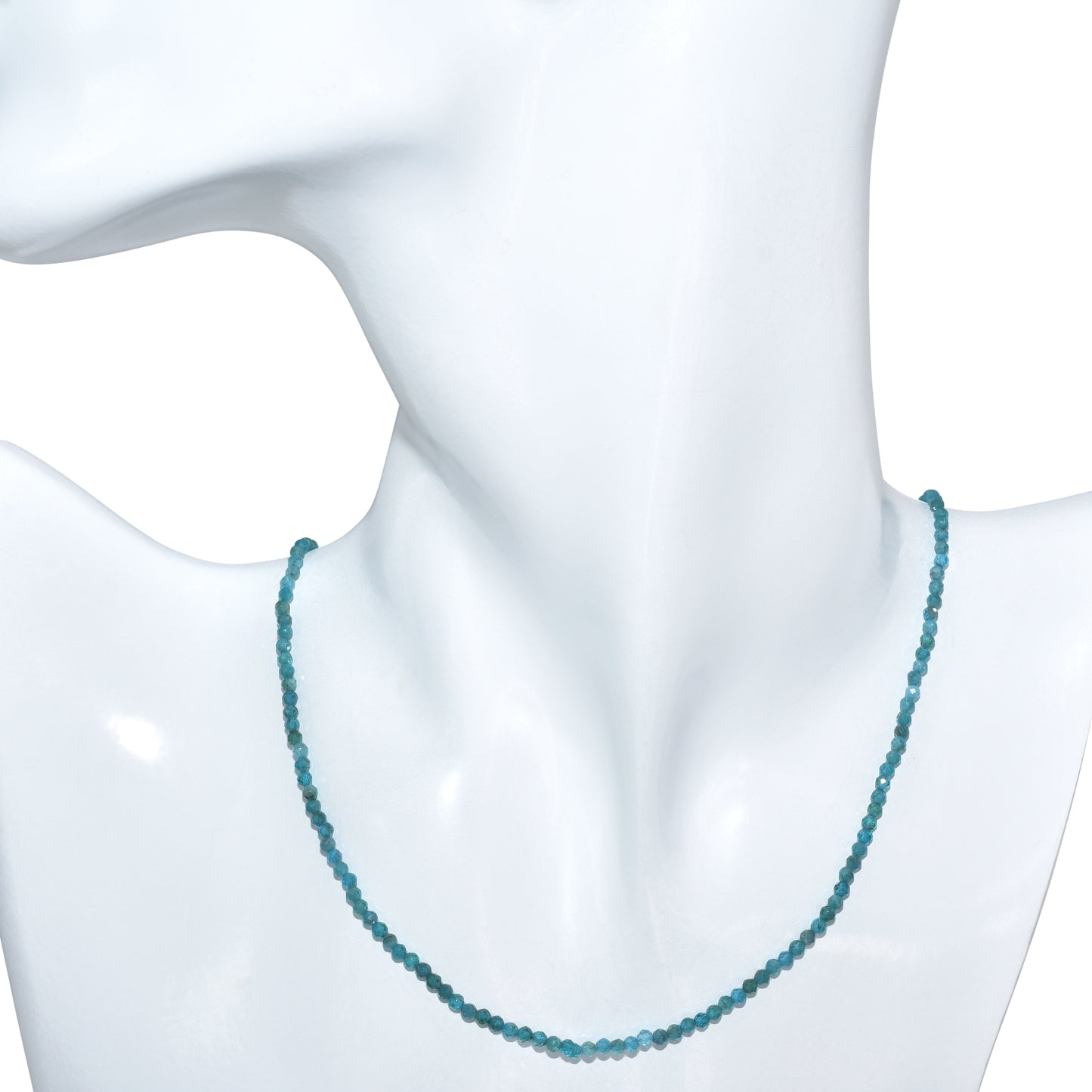 14k Neon Apatite Faceted Round Bead Necklace