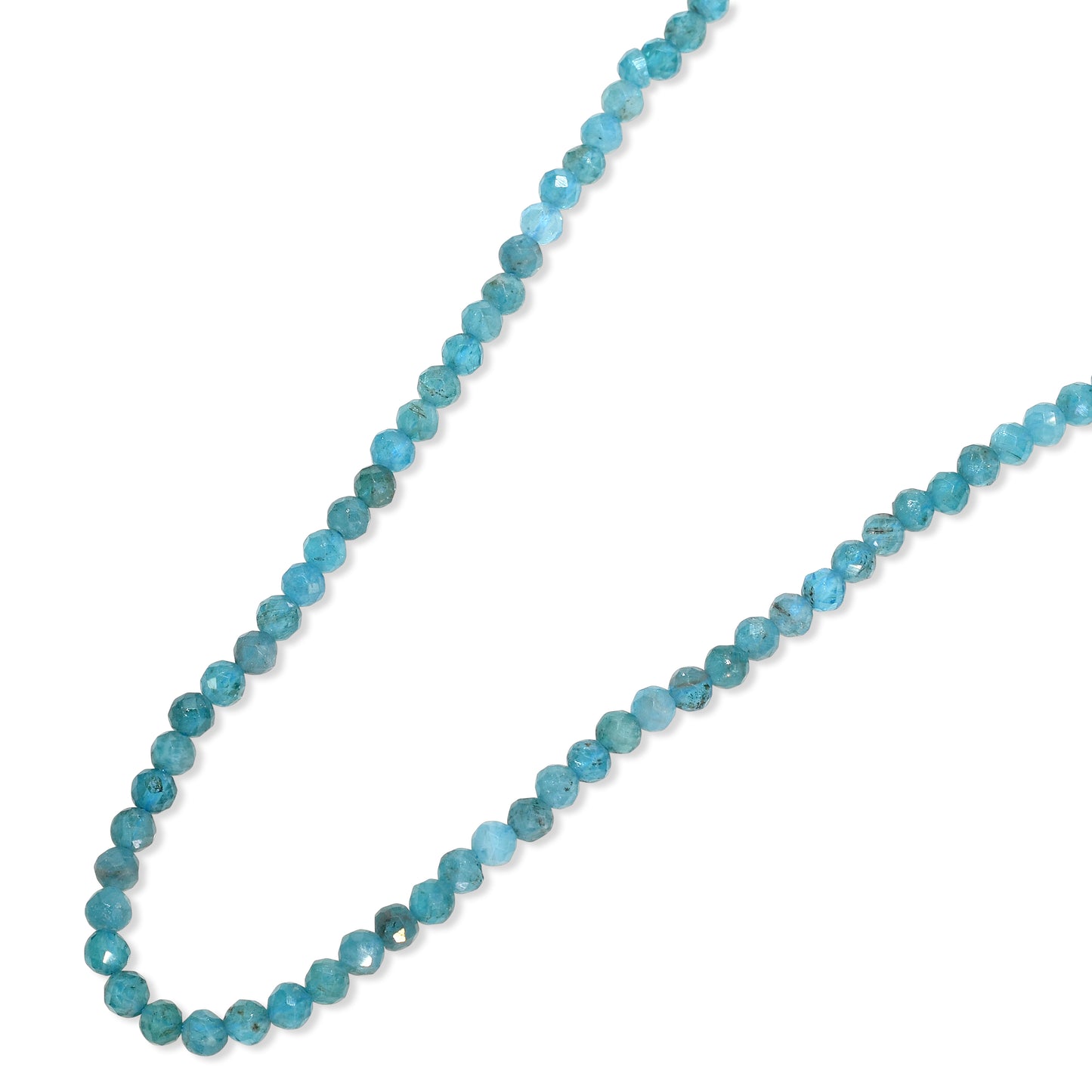 14k Neon Apatite Faceted Round Bead Necklace