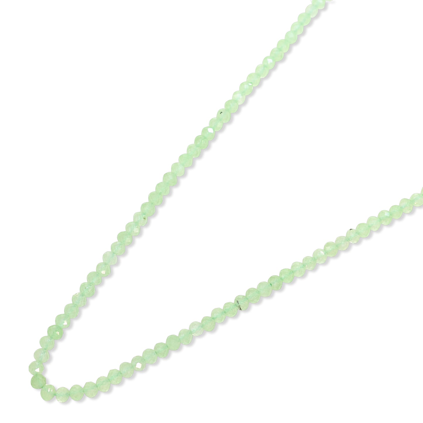 14k Green Calcite Faceted Round Bead Necklace