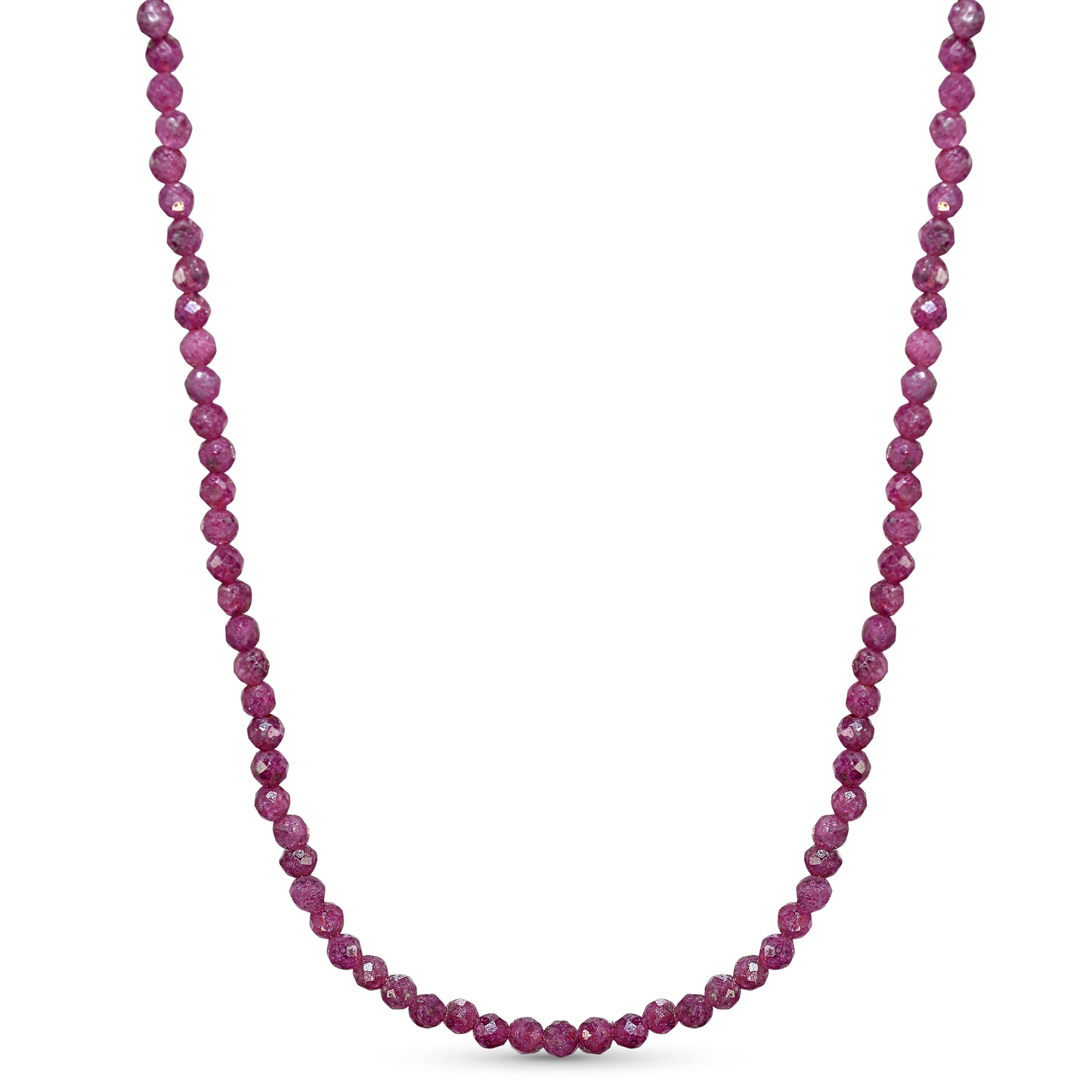 14k Yellow Faceted Round Bead Necklace
