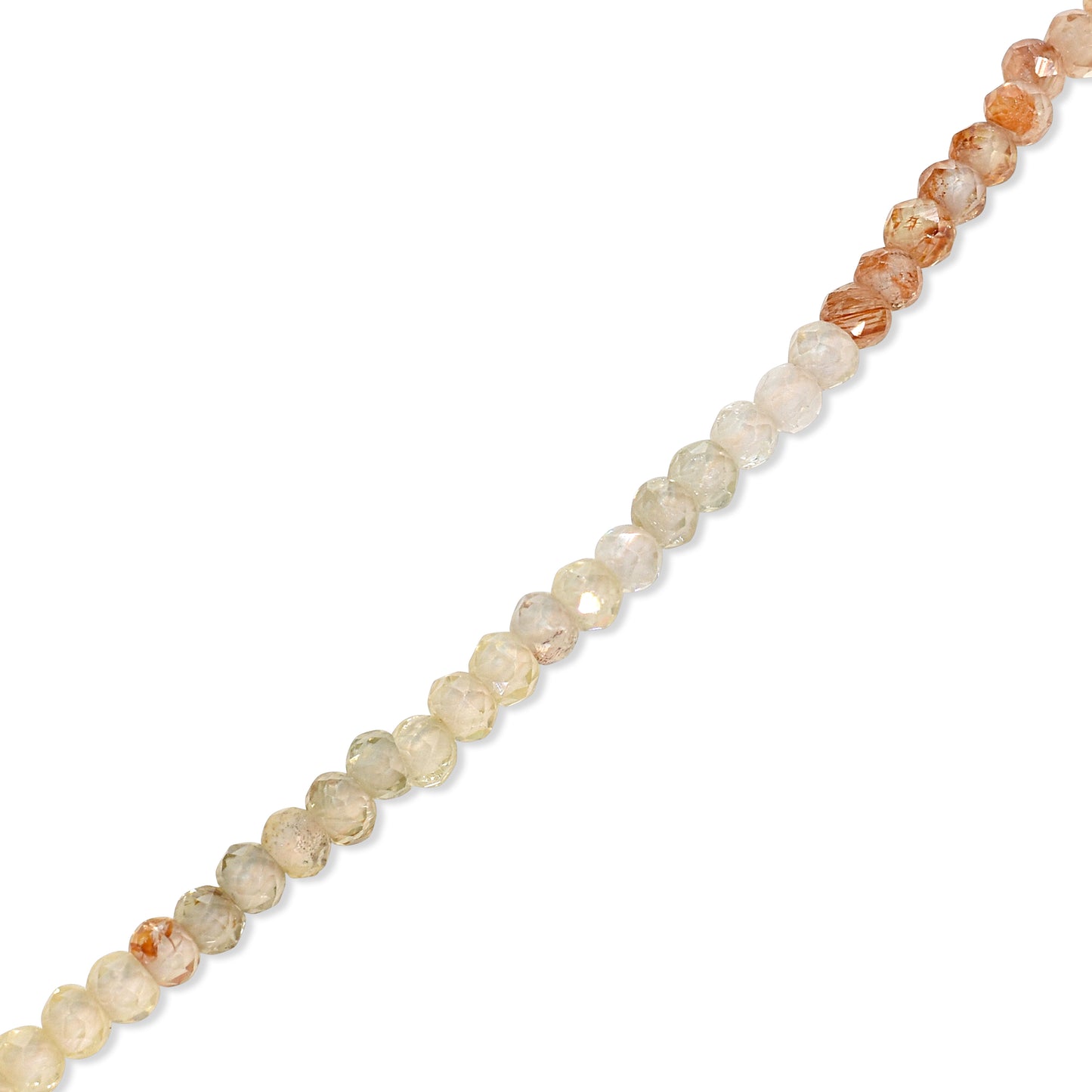 14k Yellow Faceted Round Bead Necklace