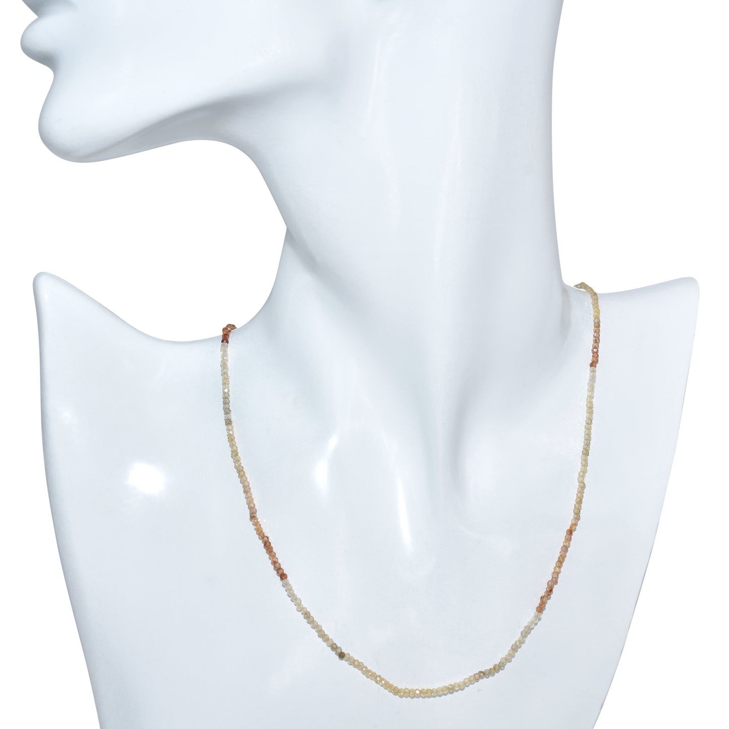 14k Yellow Faceted Round Bead Necklace
