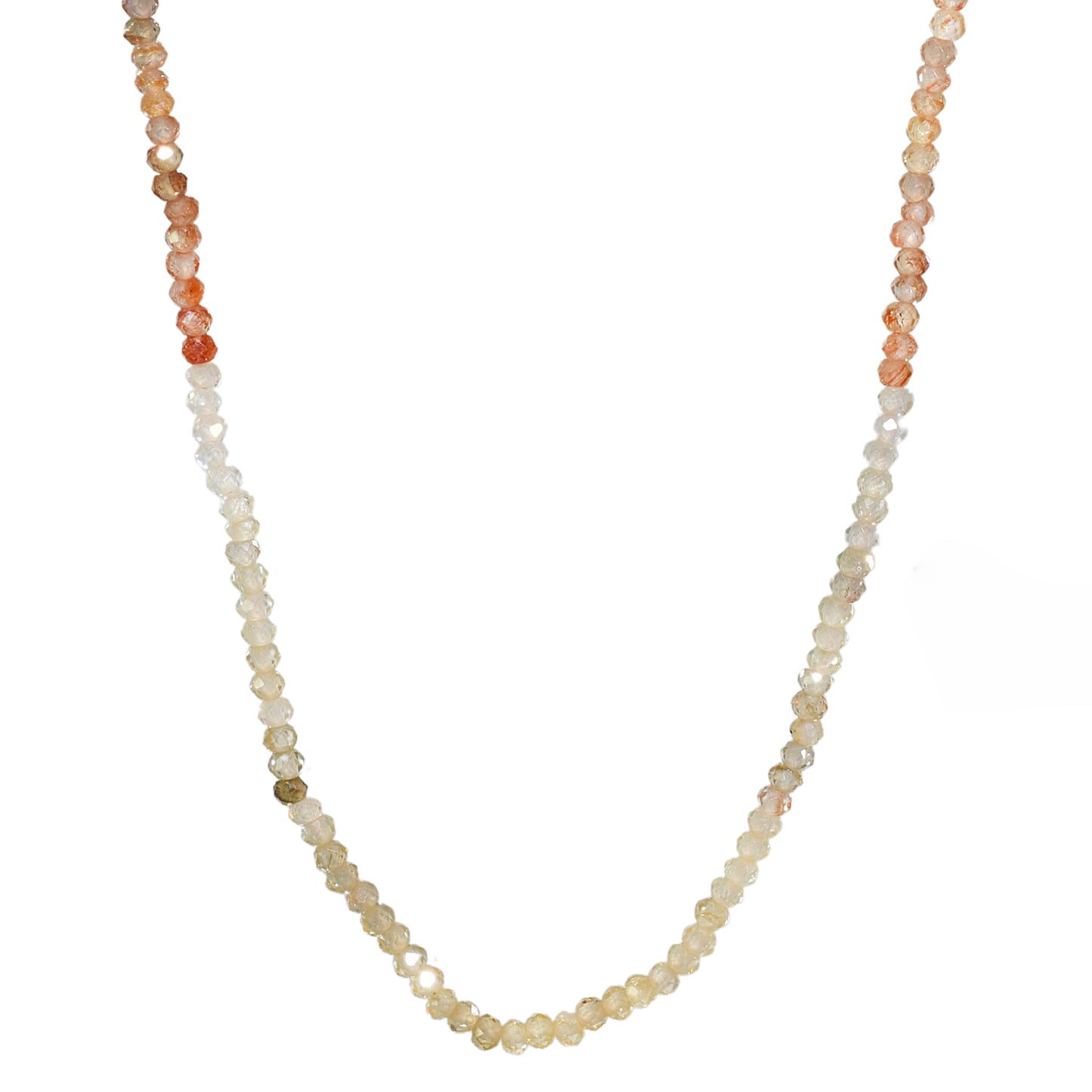 14k Yellow Faceted Round Bead Necklace