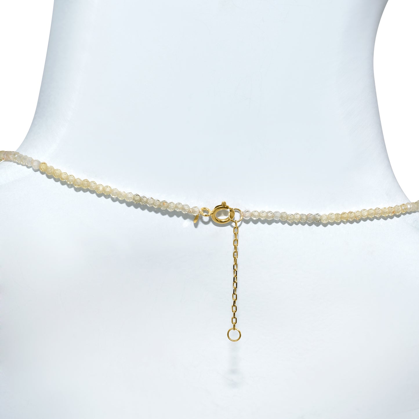 14k Yellow Faceted Round Bead Necklace