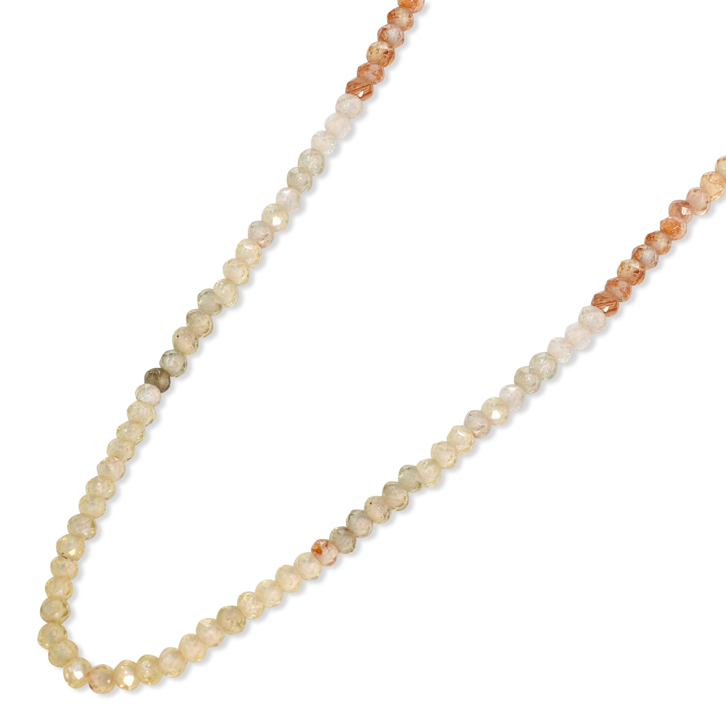 14k Yellow Faceted Round Bead Necklace