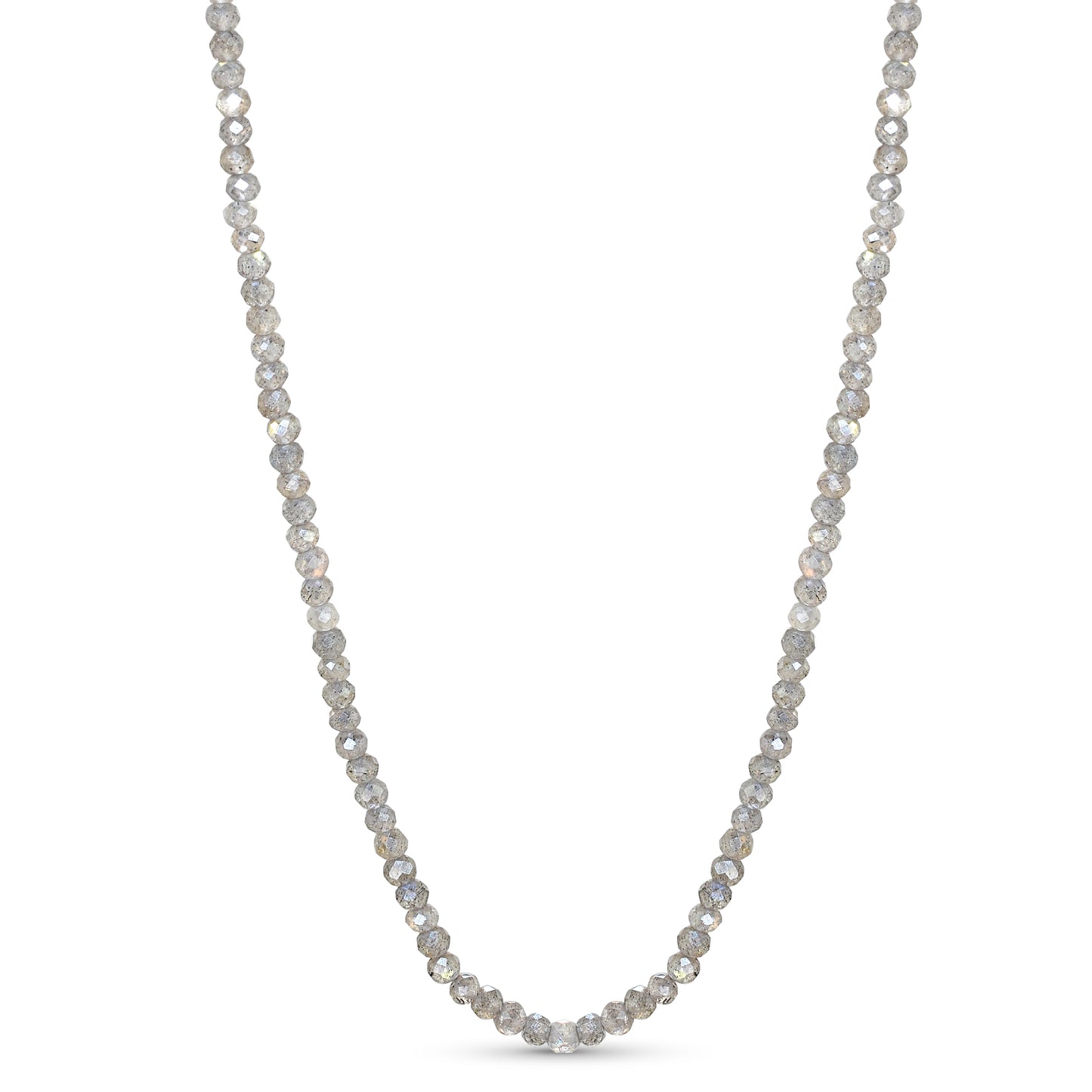 14k Yellow Faceted Round Bead Necklace