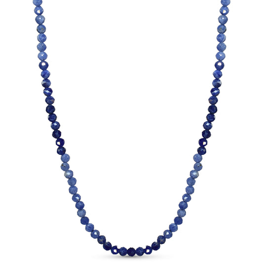 14k Sodalite Faceted Round Bead Necklace