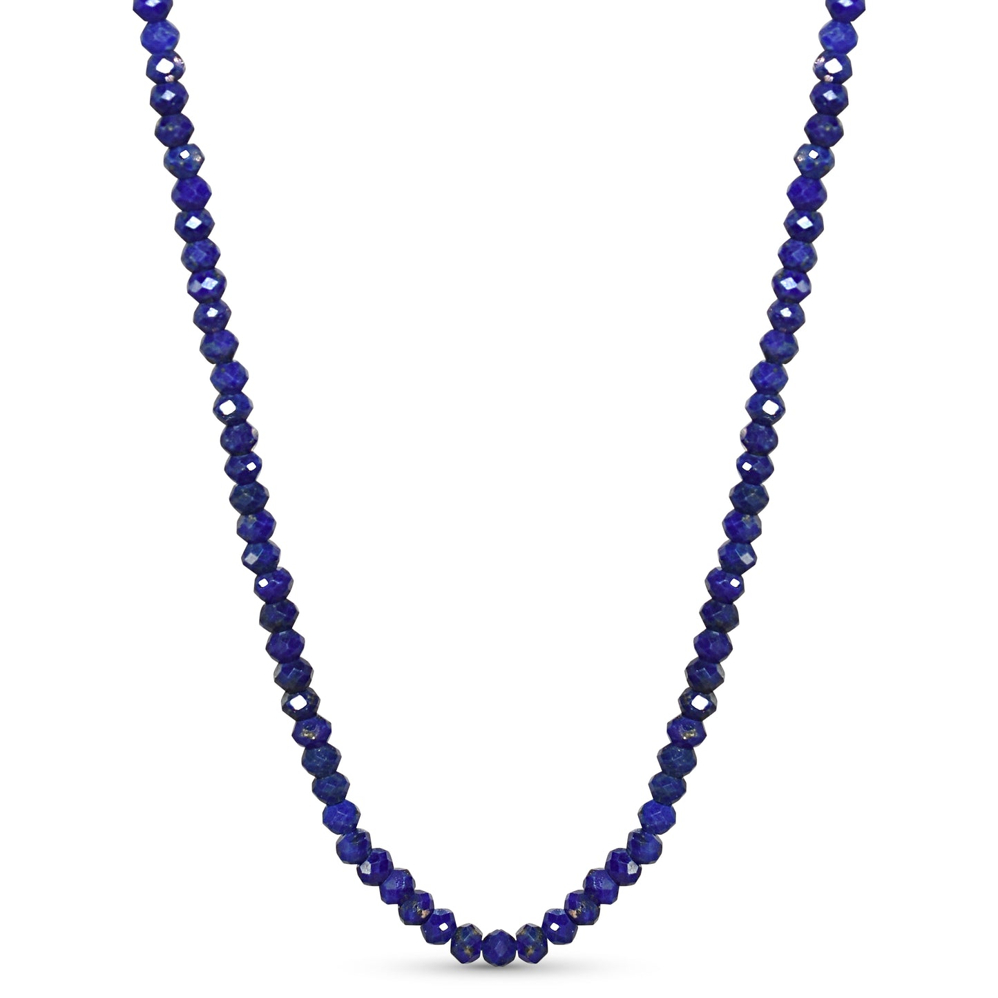 14k Lapis Faceted Round Bead Necklace