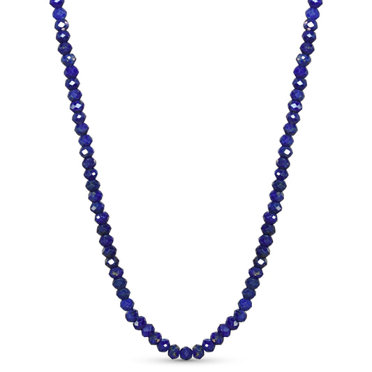 14k Lapis Faceted Round Bead Necklace