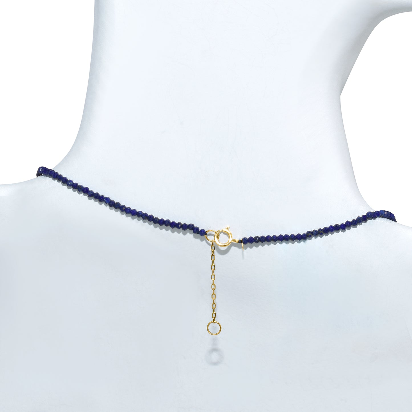 14k Lapis Faceted Round Bead Necklace