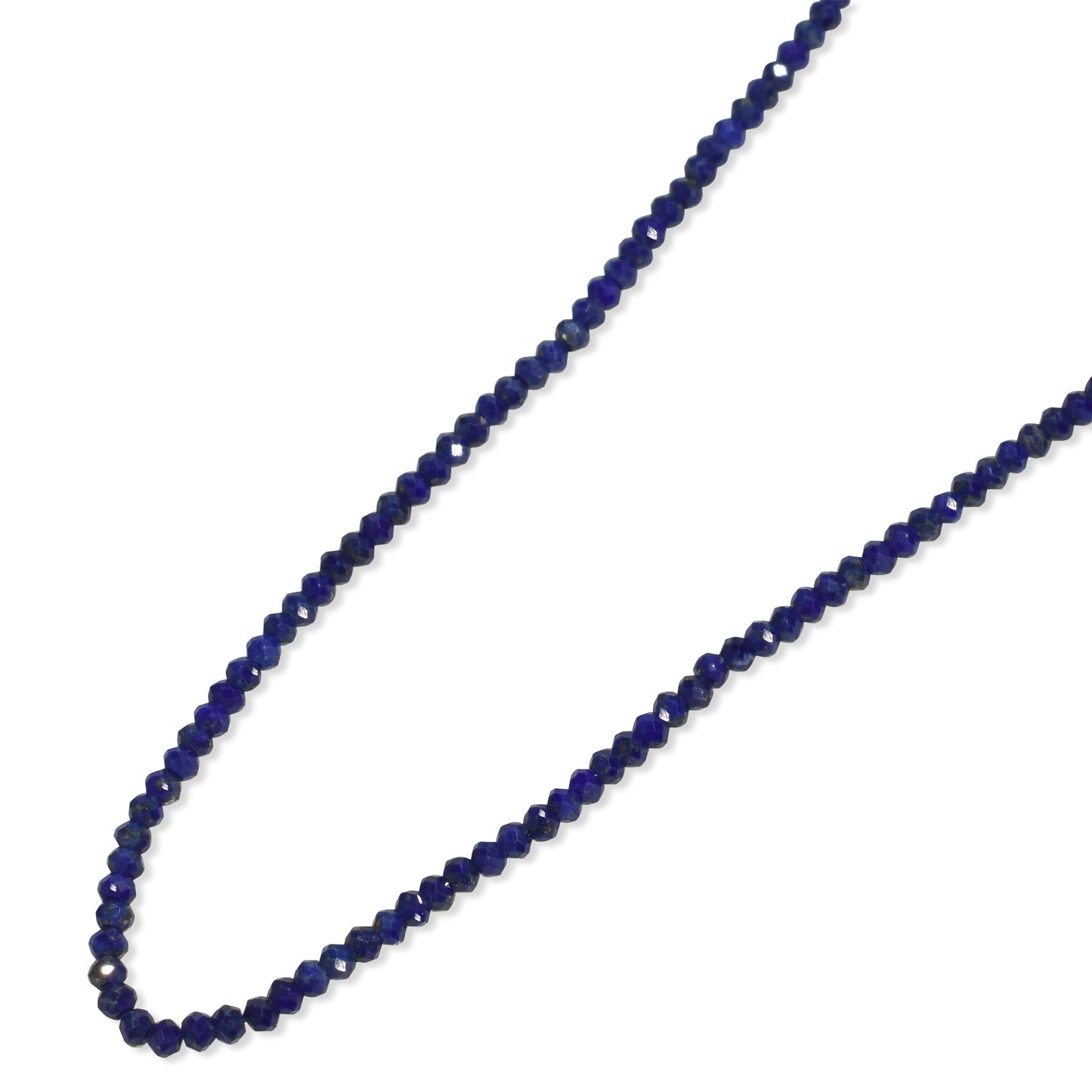 14k Lapis Faceted Round Bead Necklace