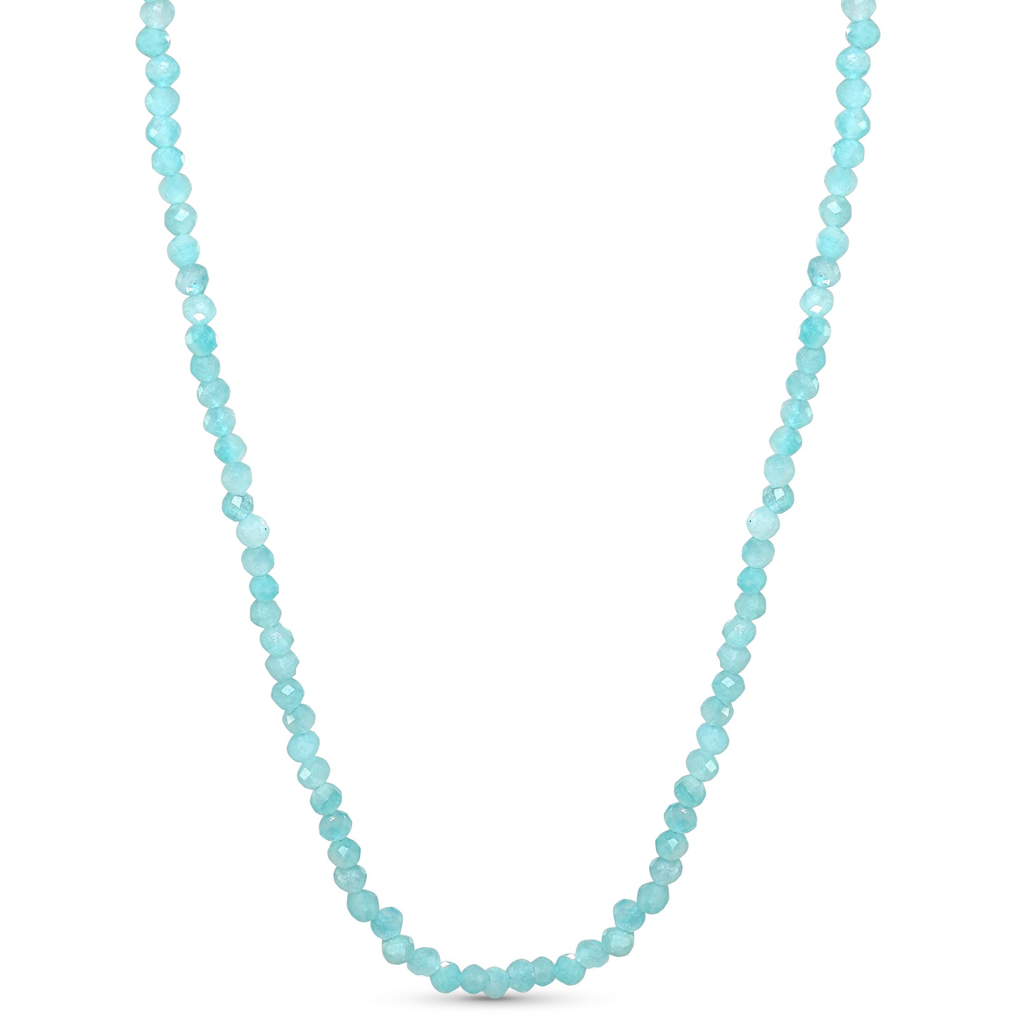 14k Amazonite Faceted Round Bead Necklace
