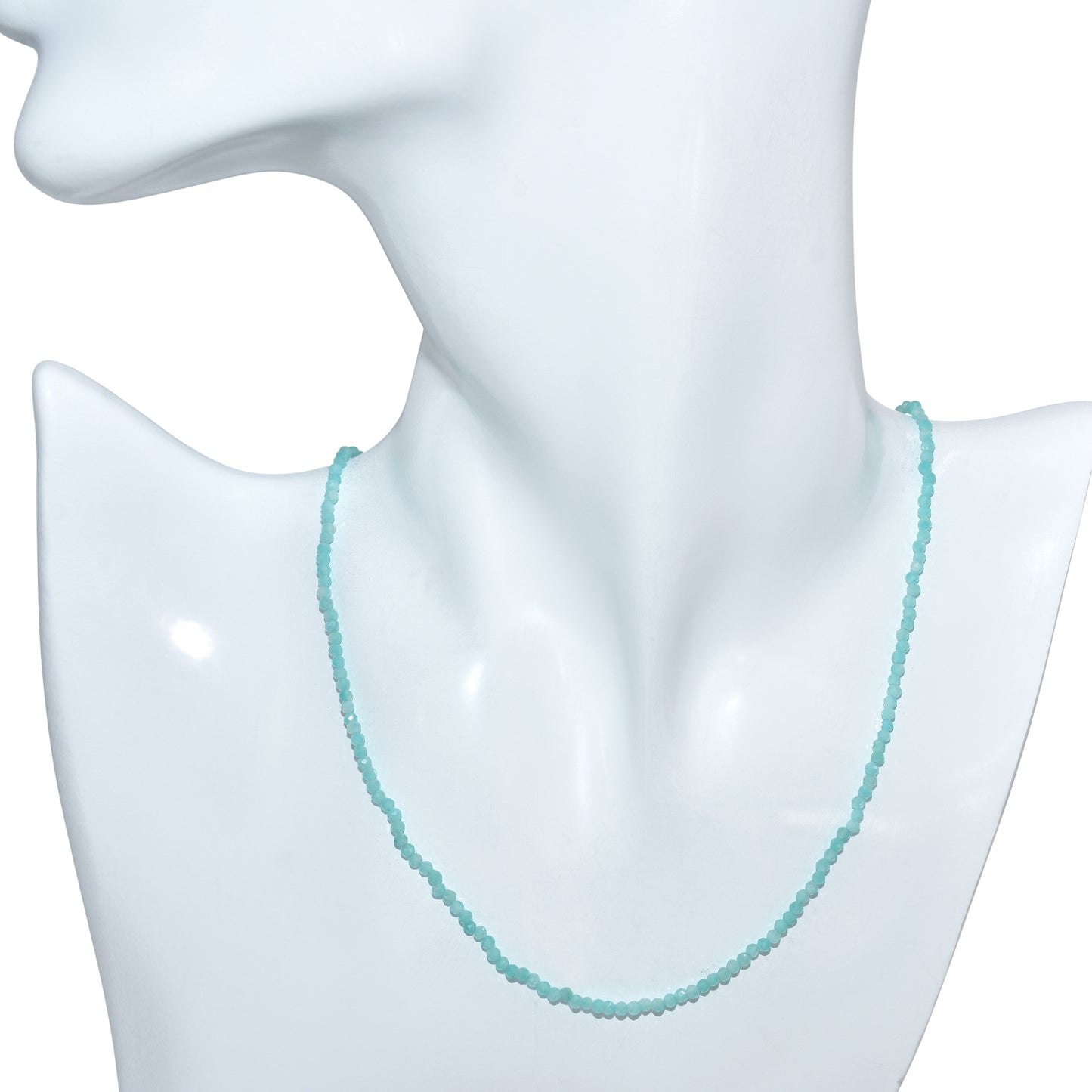 14k Amazonite Faceted Round Bead Necklace