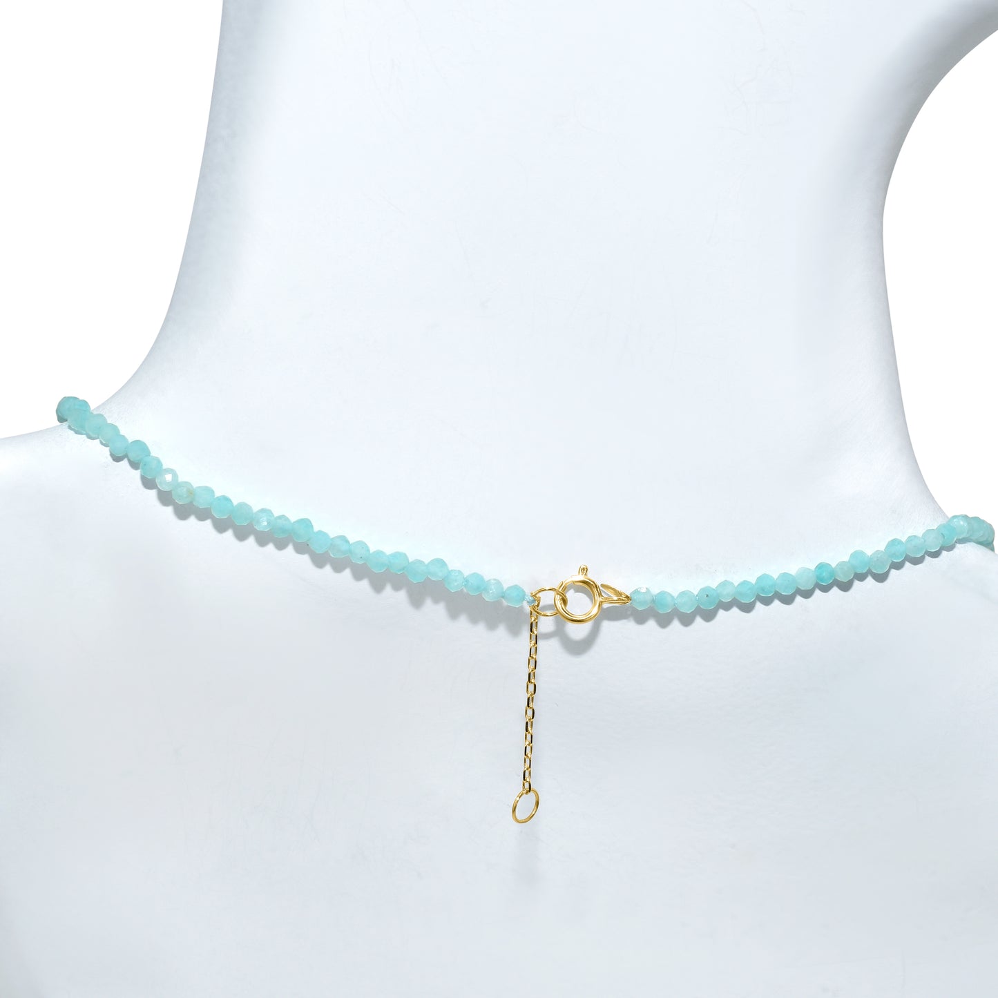 14k Amazonite Faceted Round Bead Necklace