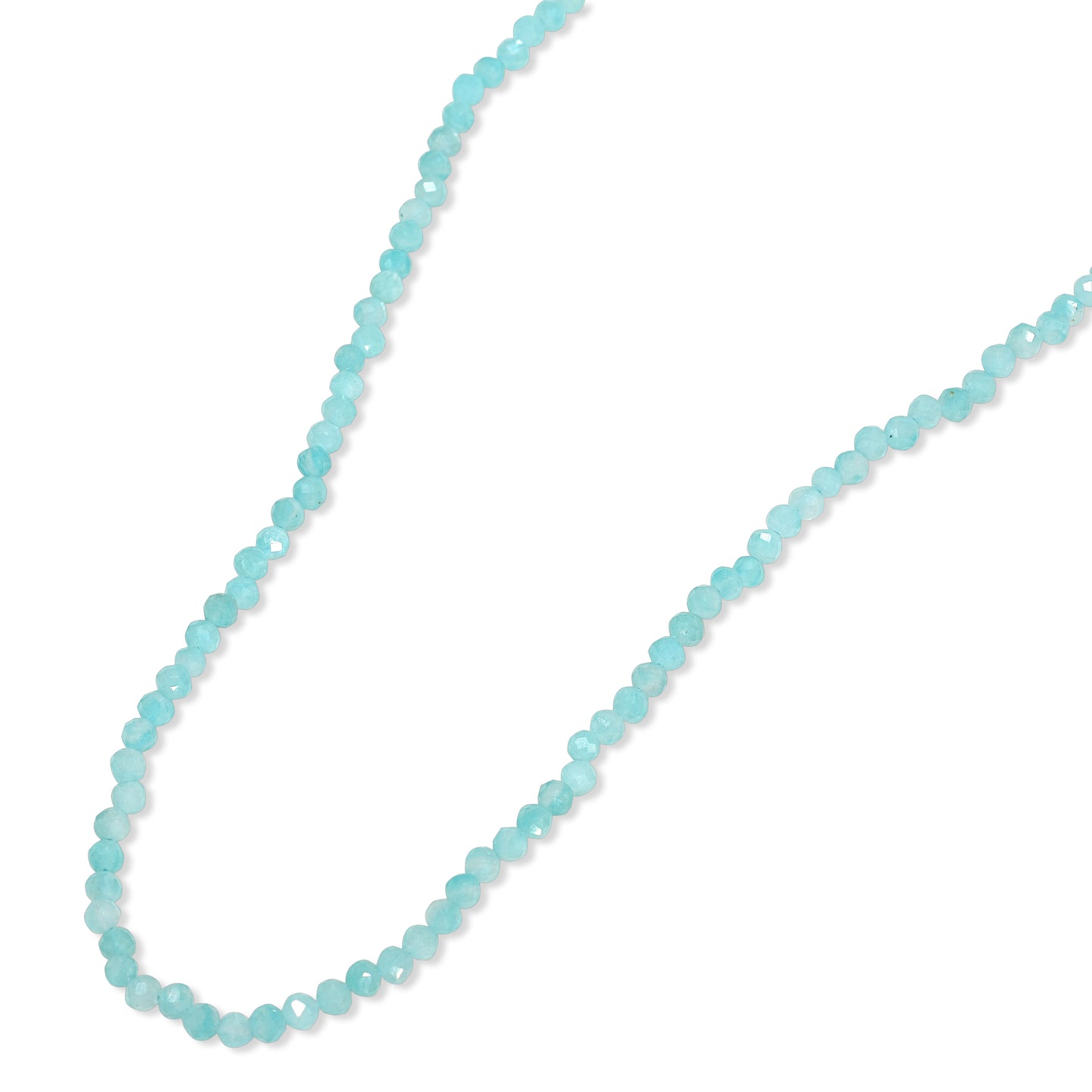 14k Amazonite Faceted Round Bead Necklace
