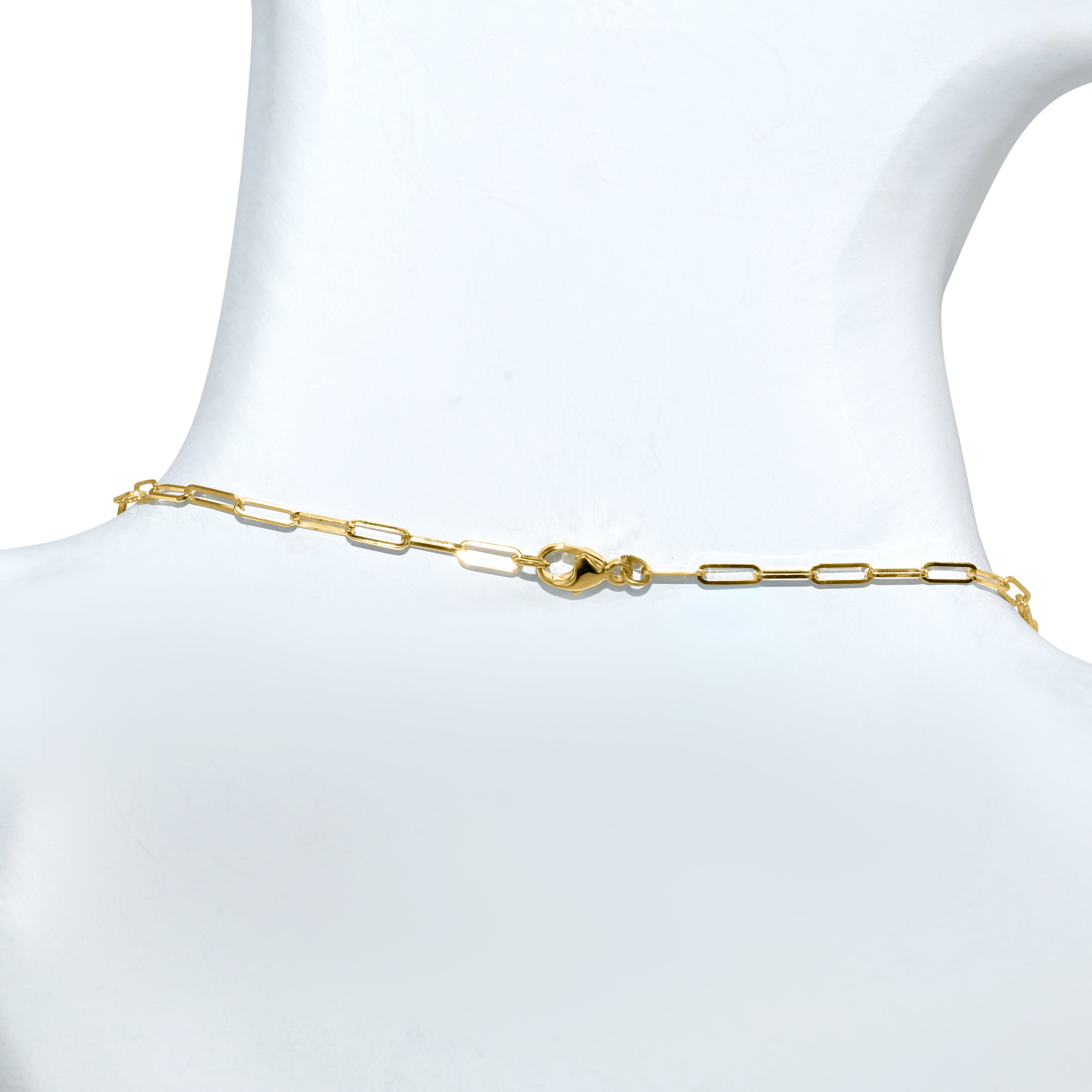 14k Guava Quartz 7 Bezel Paperclip Necklace