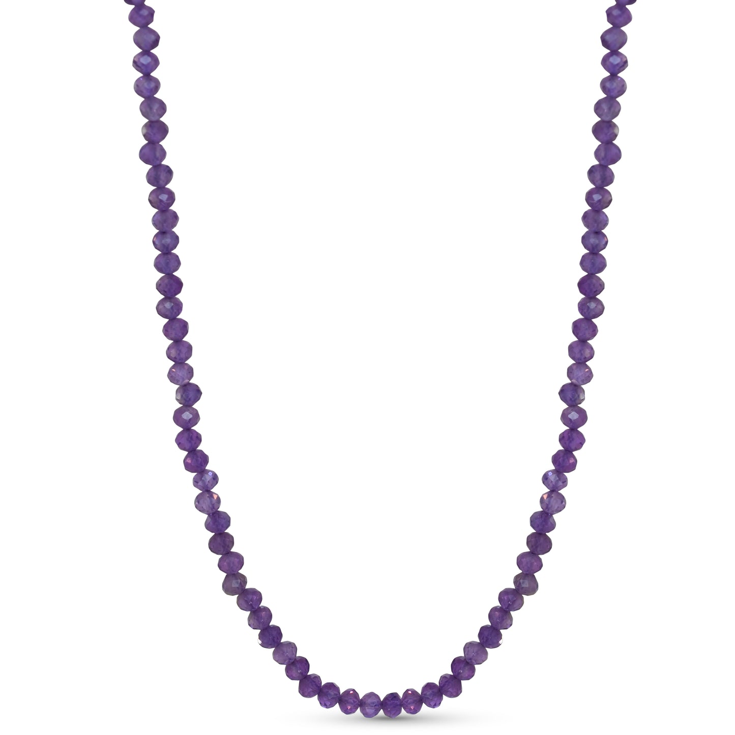 14k Yellow Faceted Round Bead Necklace
