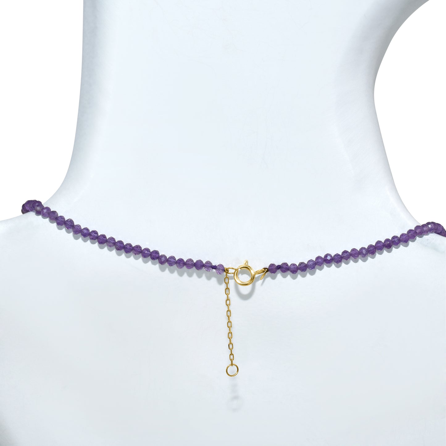 14k Yellow Faceted Round Bead Necklace