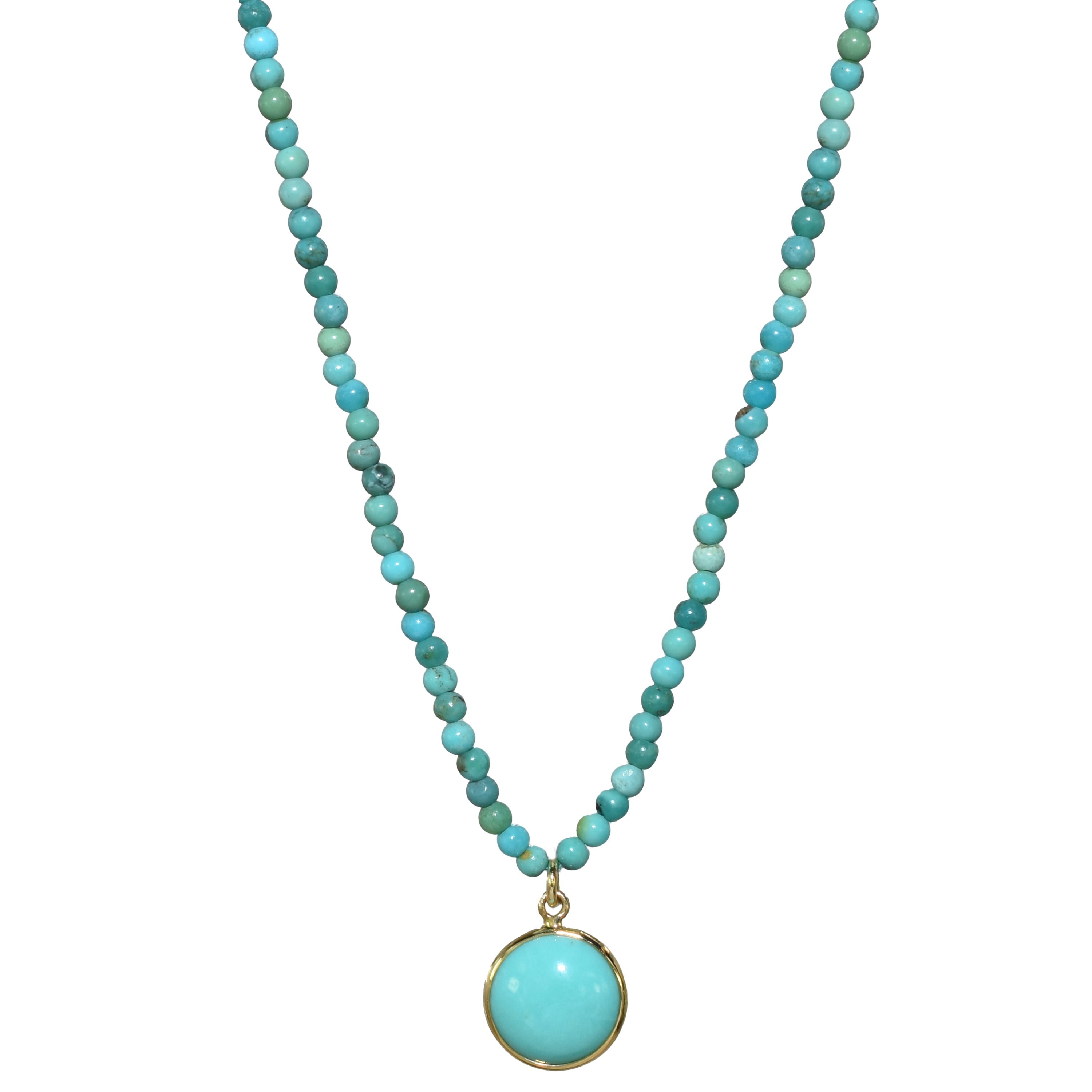 14k Gemstones Small Beads with Mix Pendant Necklace