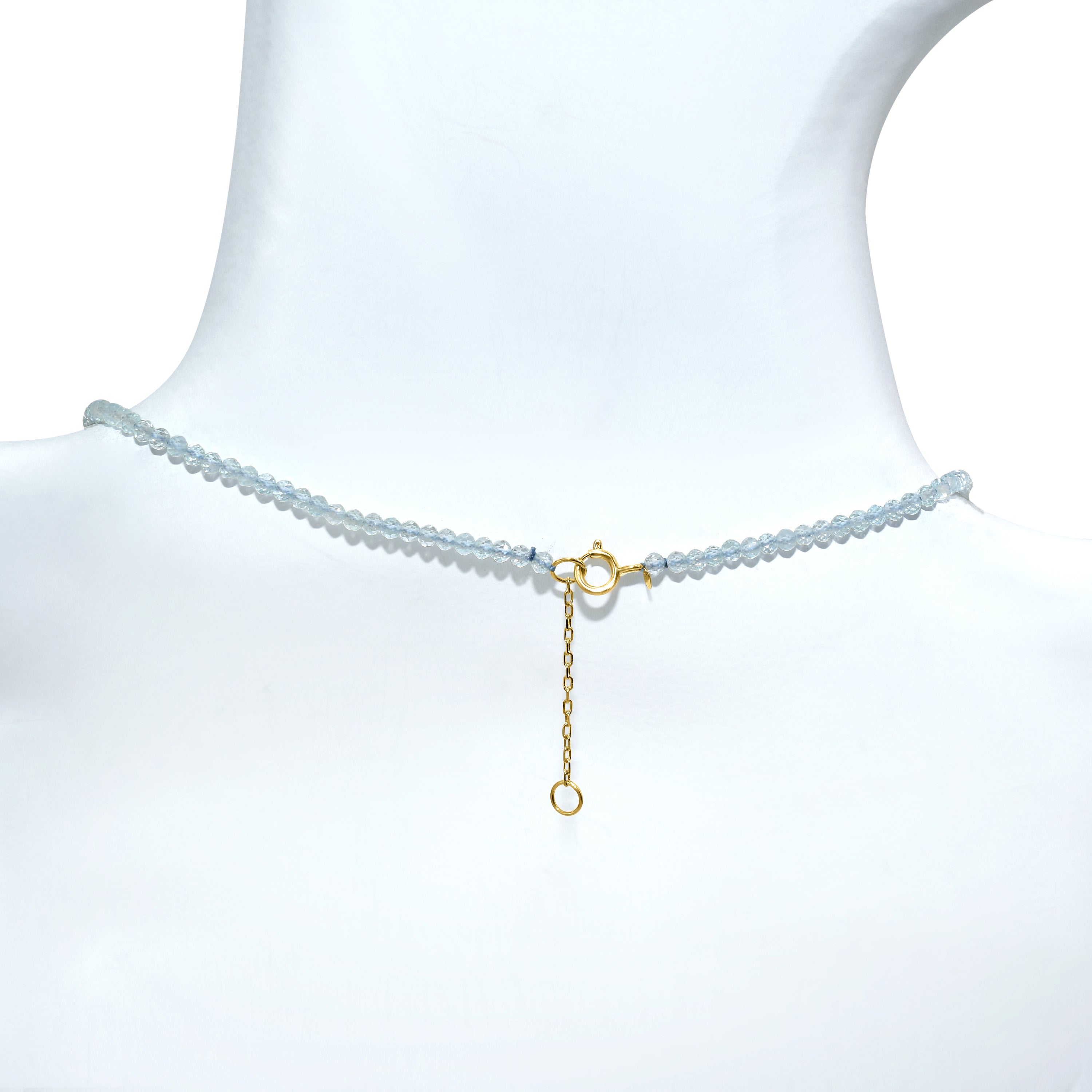 14k Gemstones Small Beads with Mix Pendant Necklace