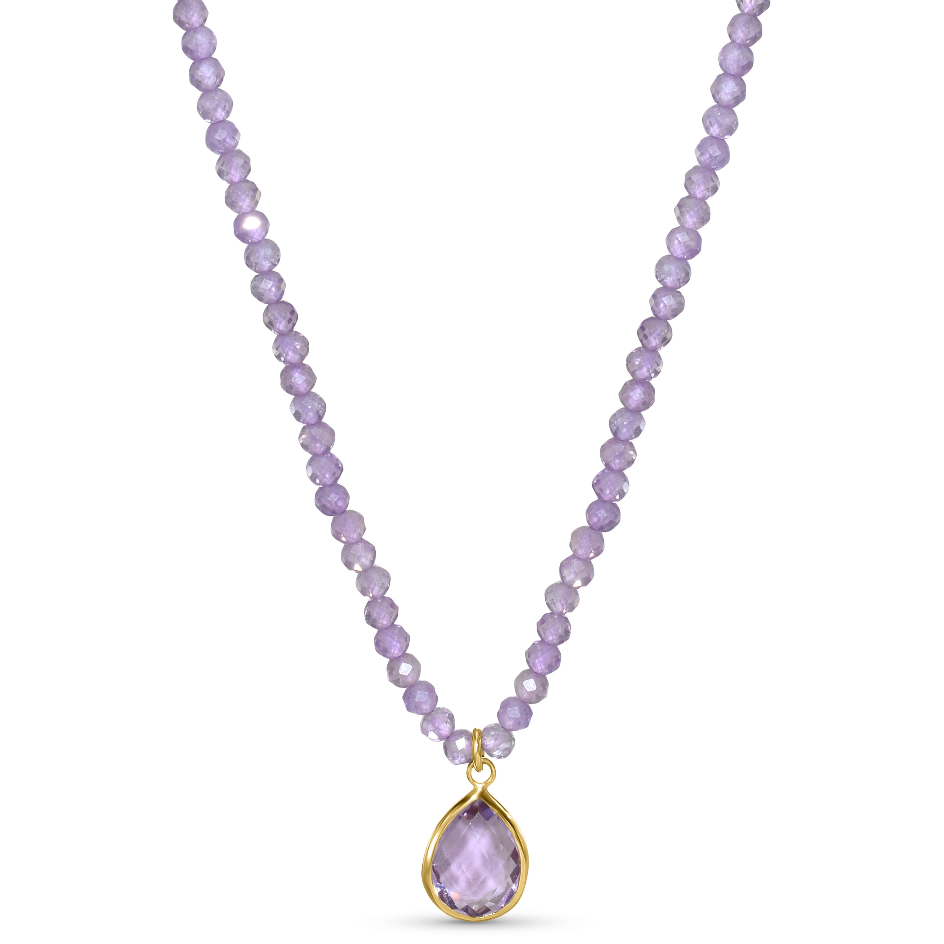 14k Gemstones Small Beads with Mix Pendant Necklace