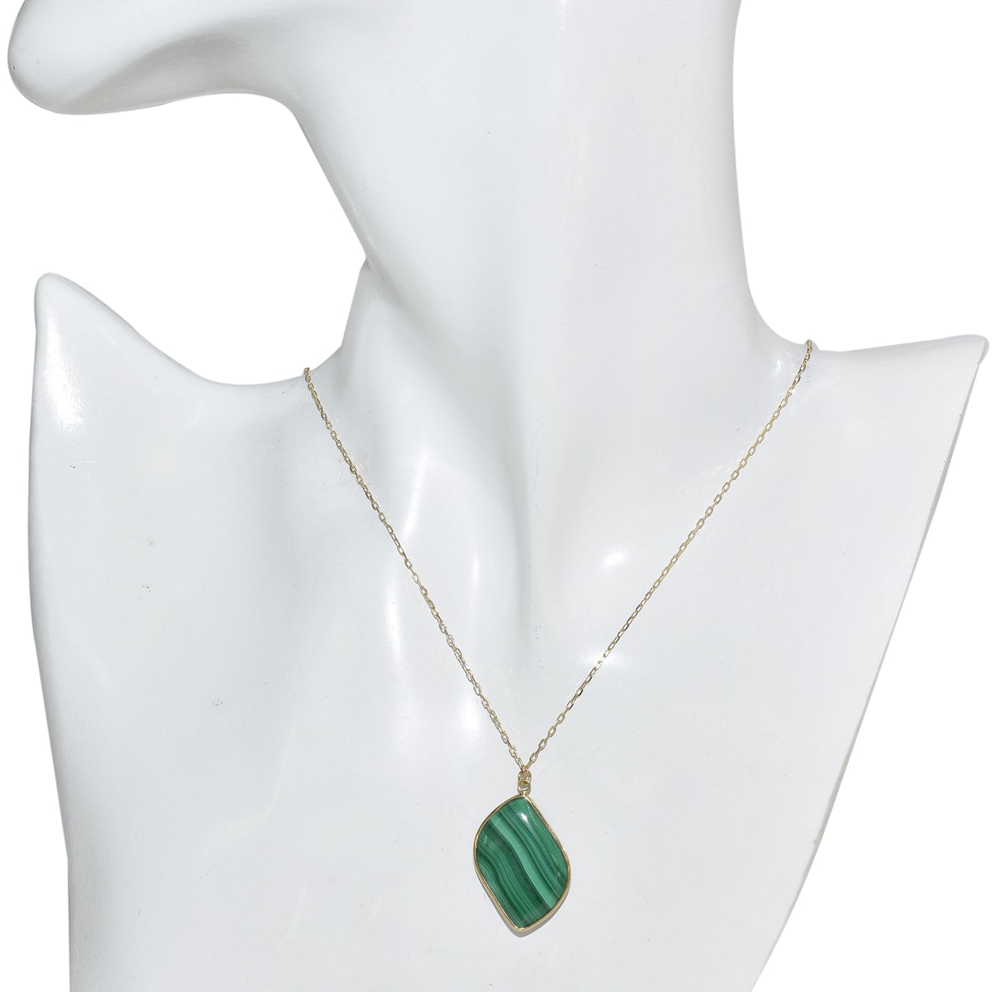 14k Malachite Pendant Necklace