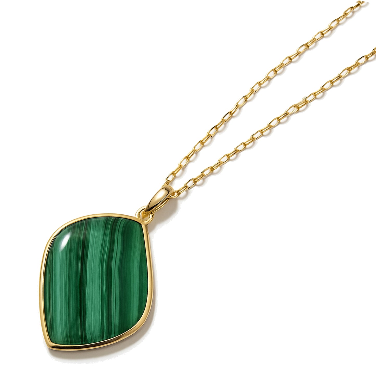 14k Malachite Pendant Necklace