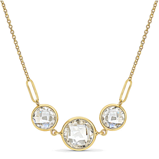 14k White Topaz Bezel Necklace