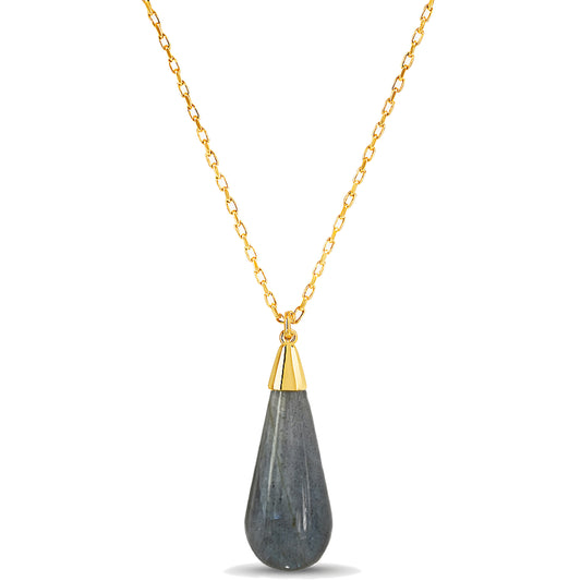 14k Labradorite Drop Pendant Necklace