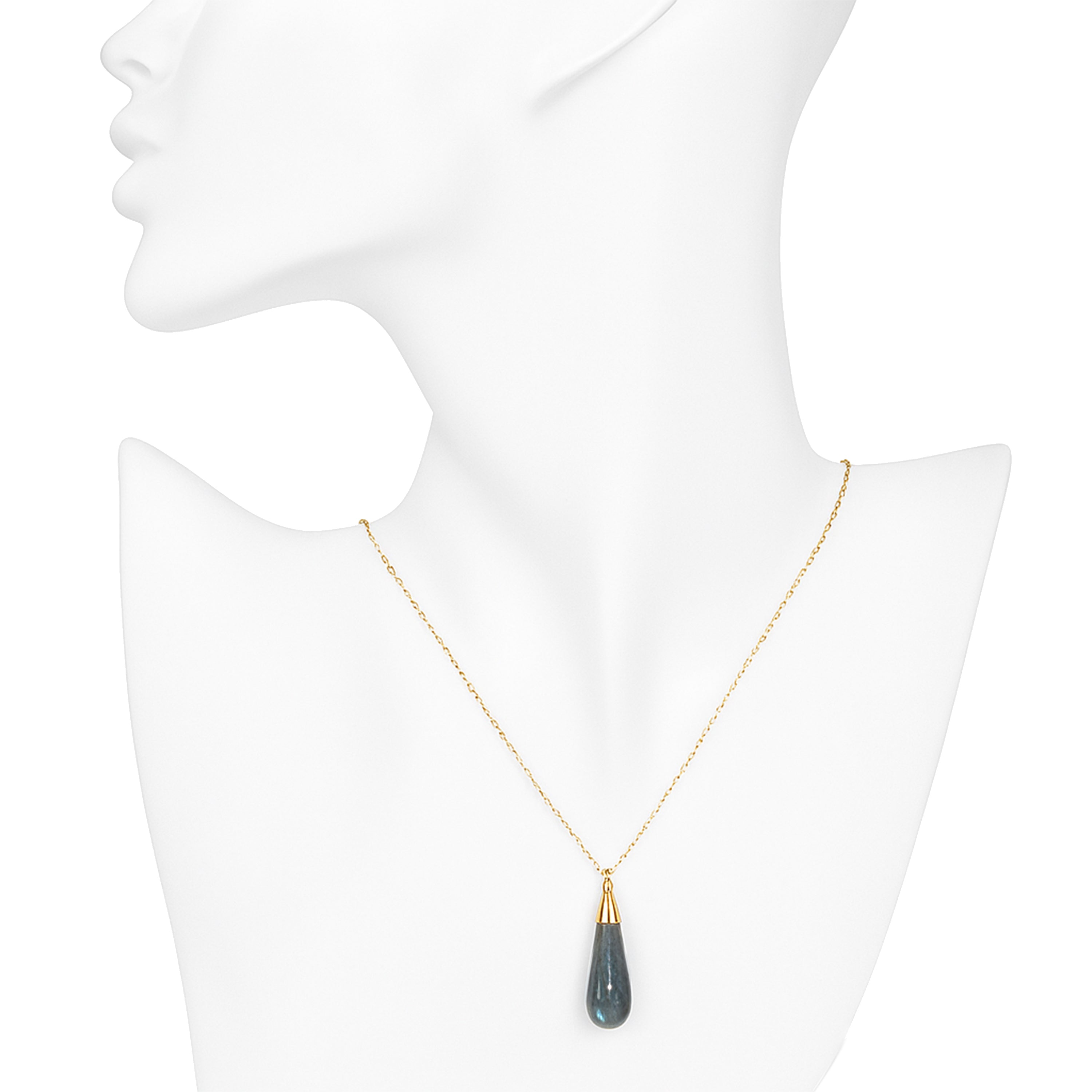14k Labradorite Drop Pendant Necklace