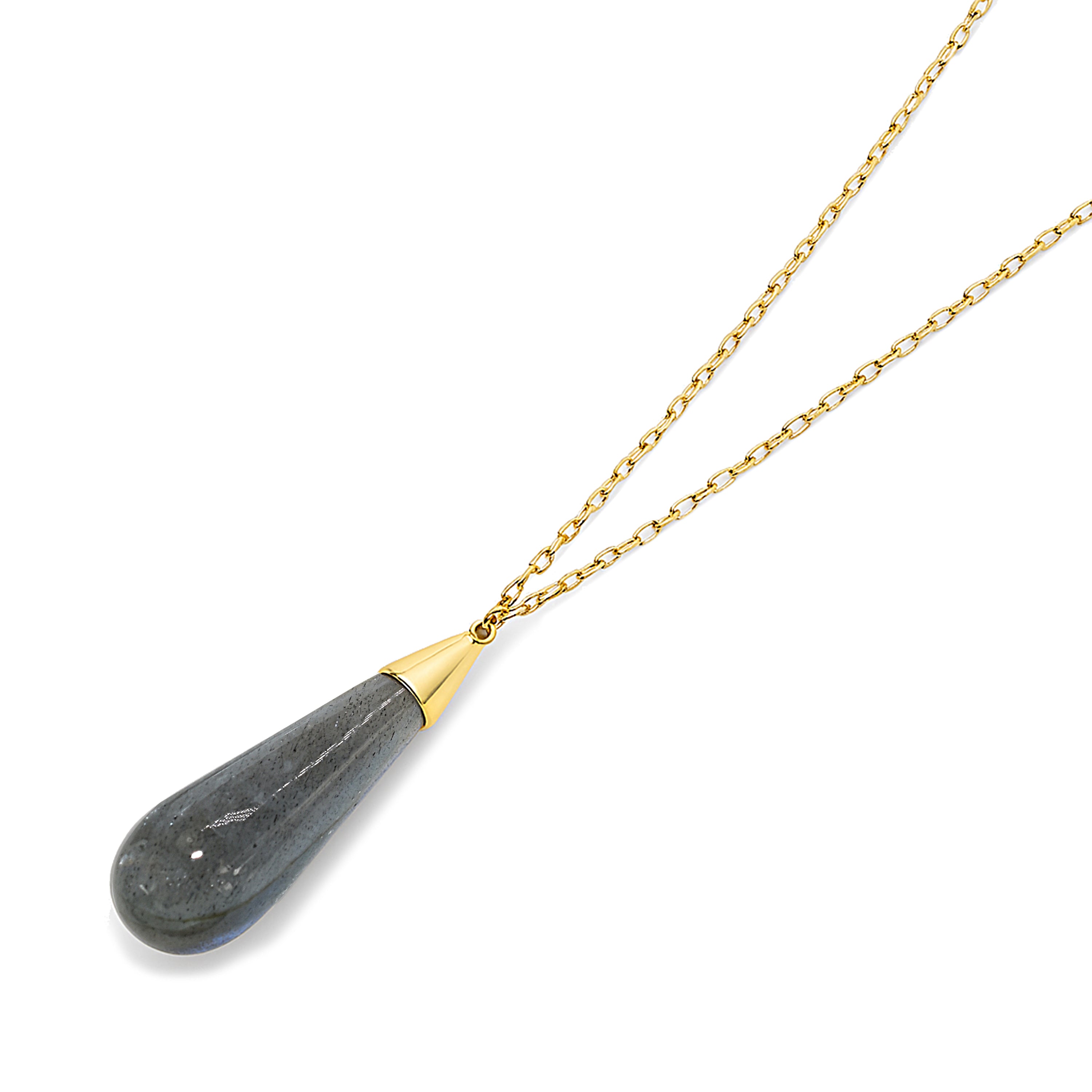 14k Labradorite Drop Pendant Necklace
