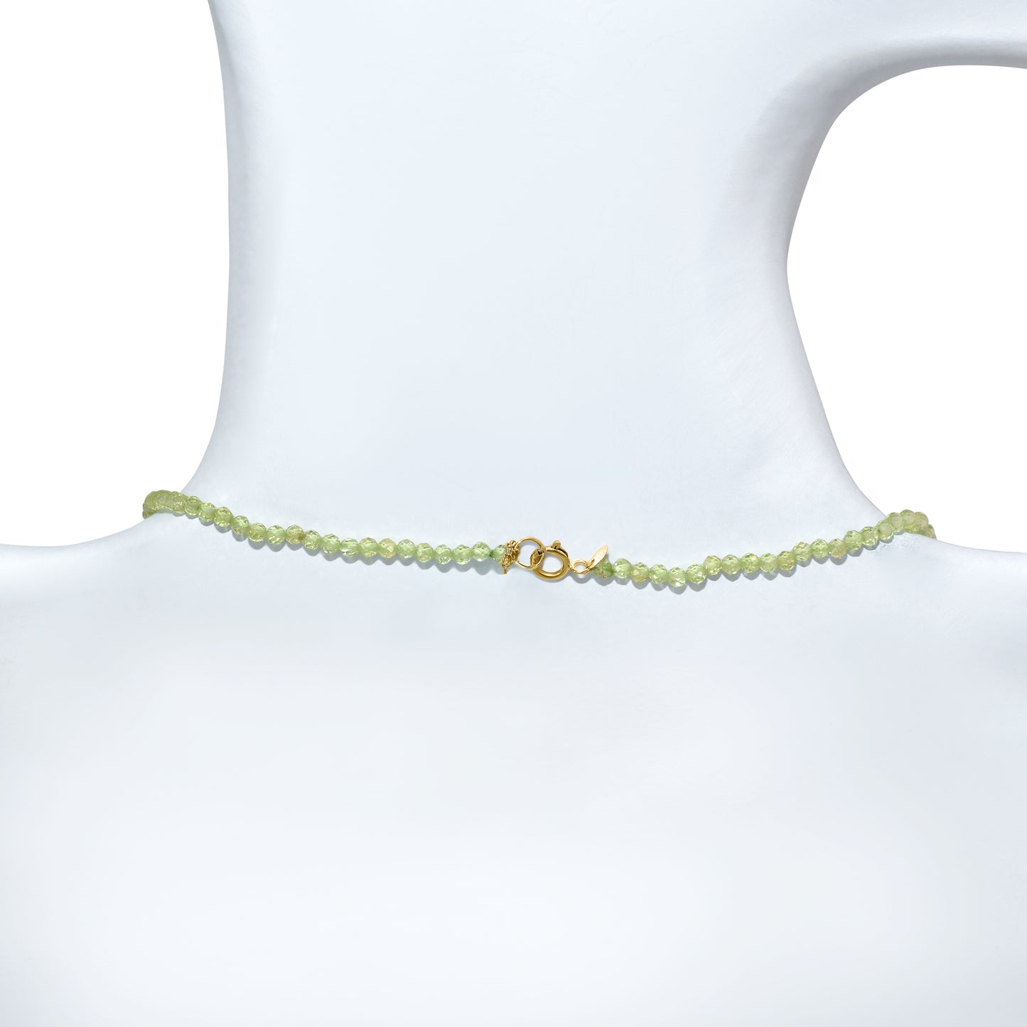 14k Peridot Small Faceted Bead with Pendant Necklace