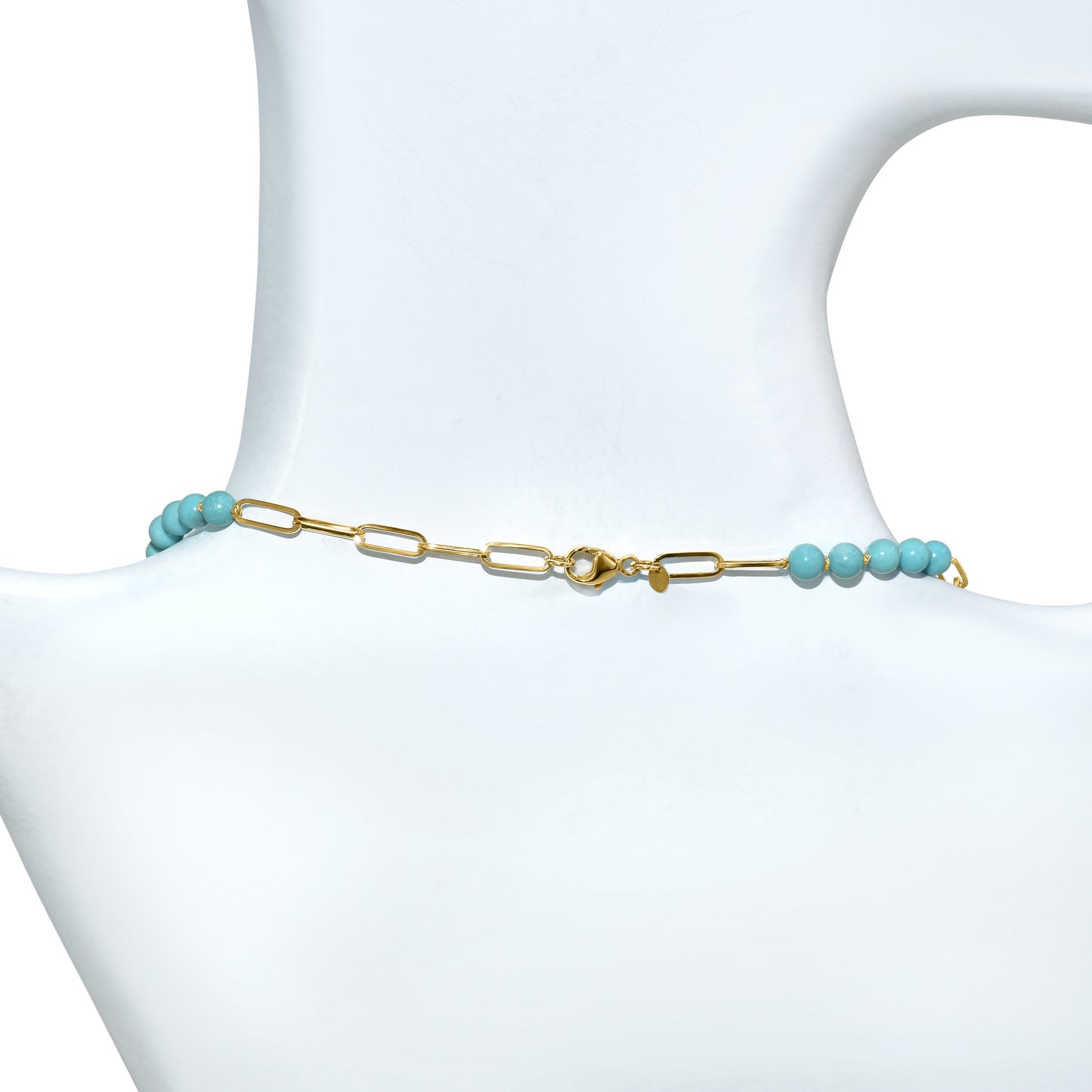 14k Turquoise Paperclip with Pendant Necklace