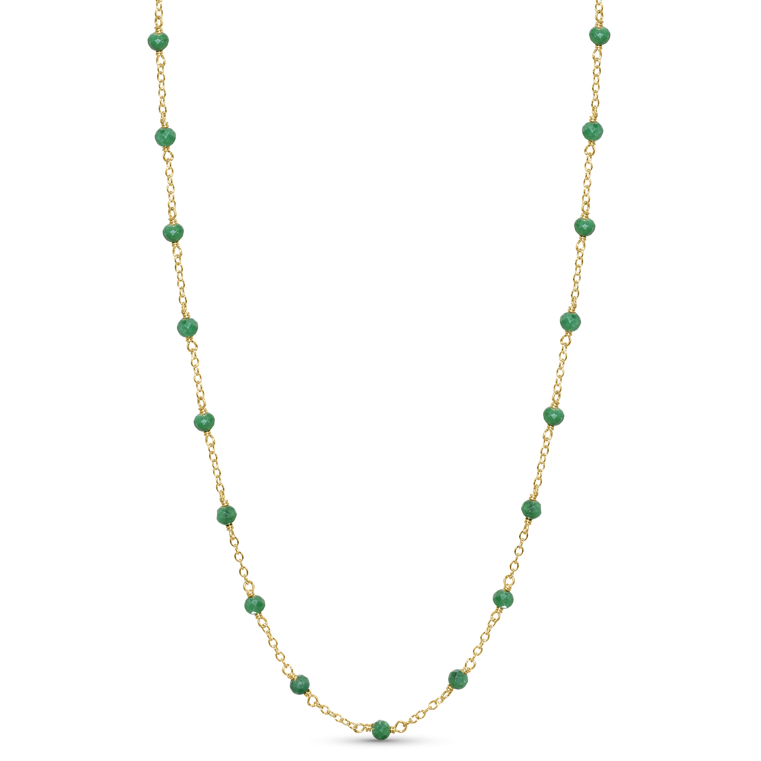 14k Yellow Gold Station Necklace