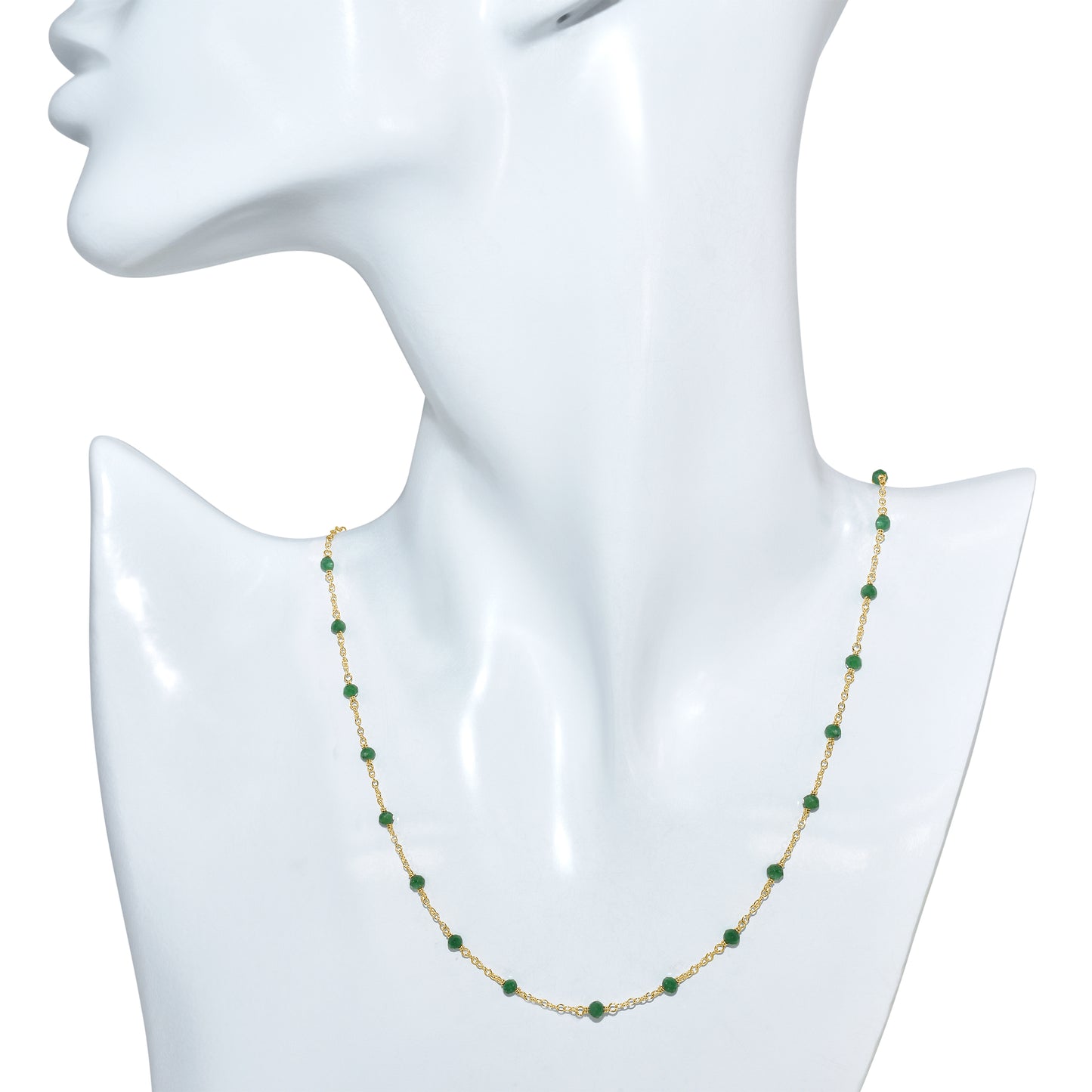 14k Yellow Station Necklace 17"
