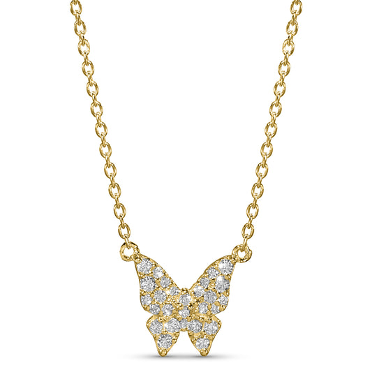 14k Diamond Butterfly Necklace