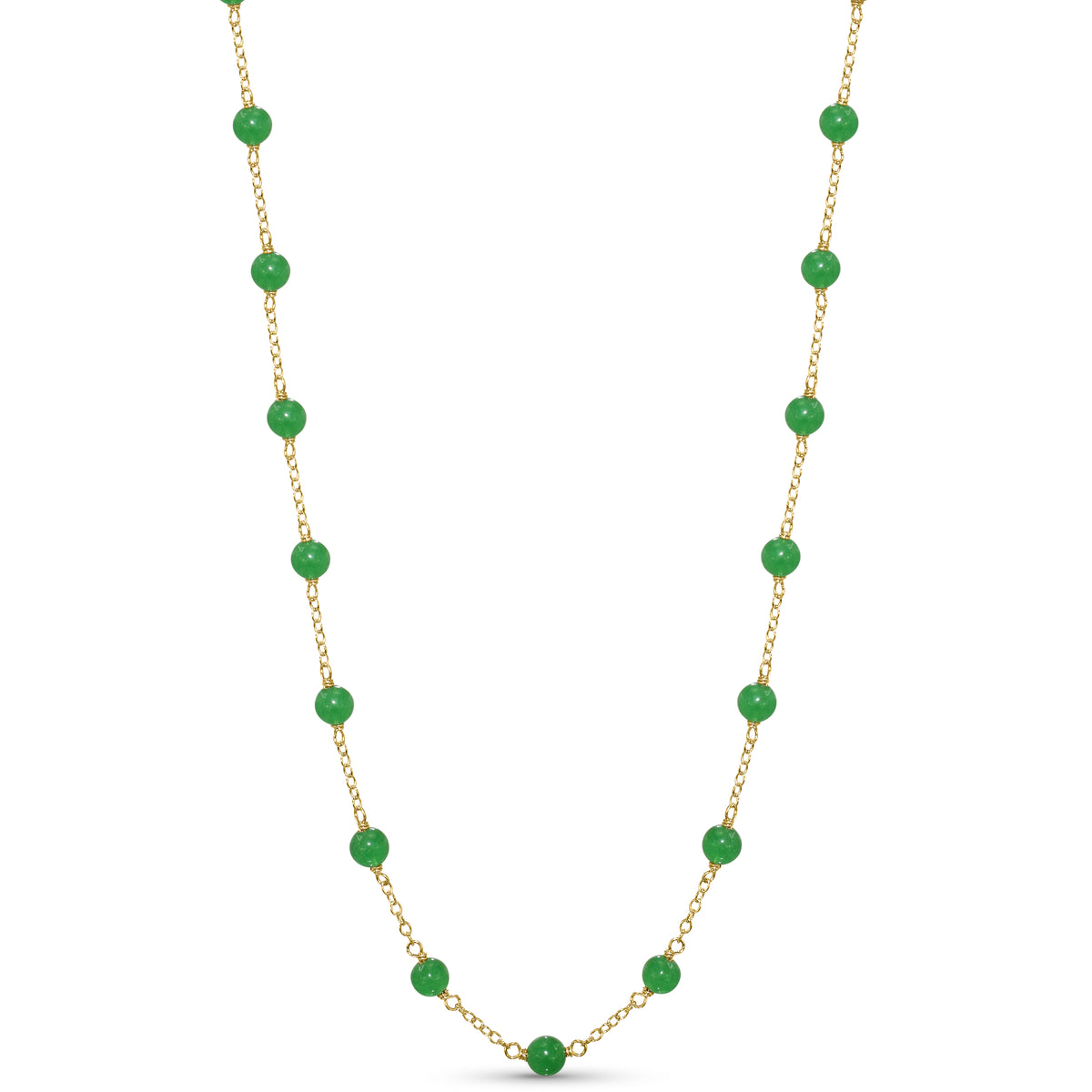 14k Yellow Gold Station Necklace