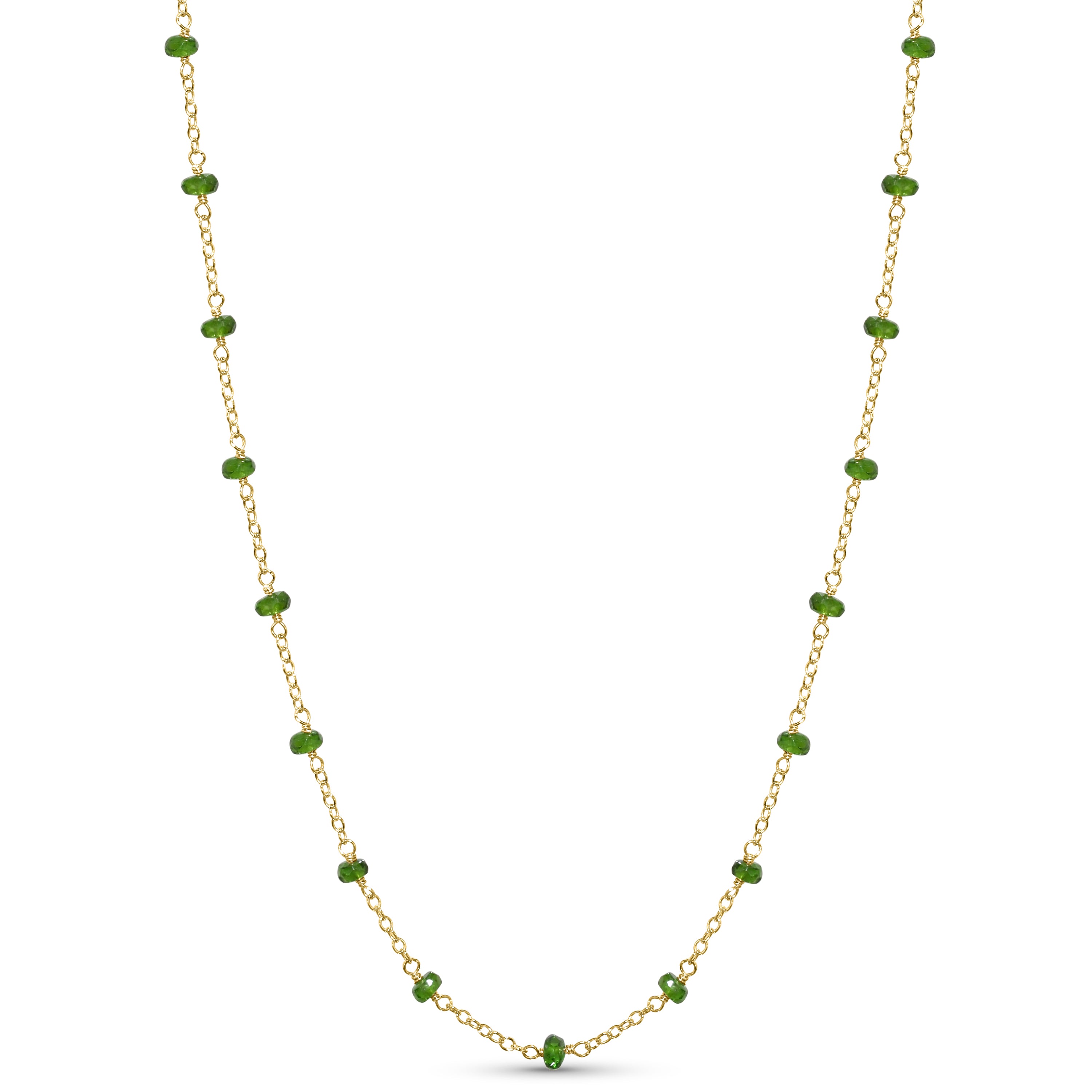14k Yellow Gold Station Necklace