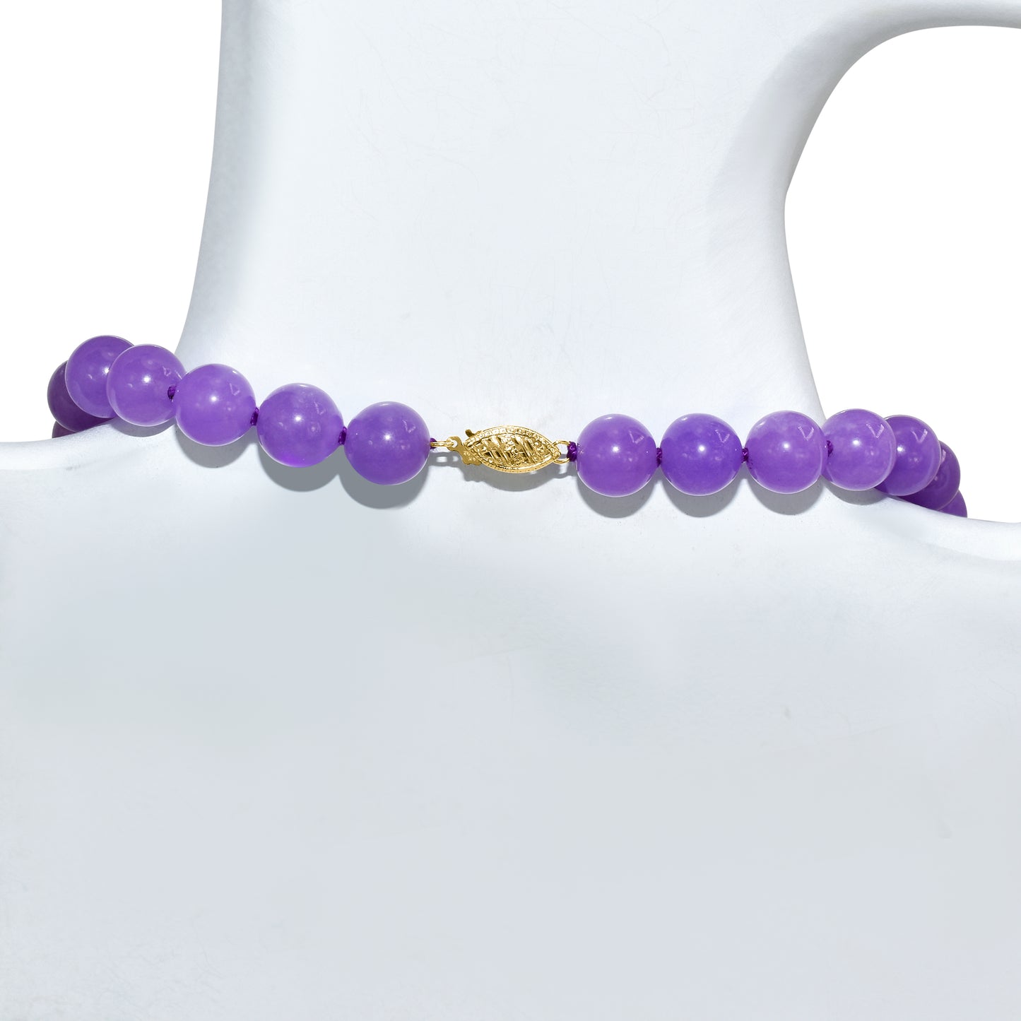 14k Lavender Jade Knotted Necklace