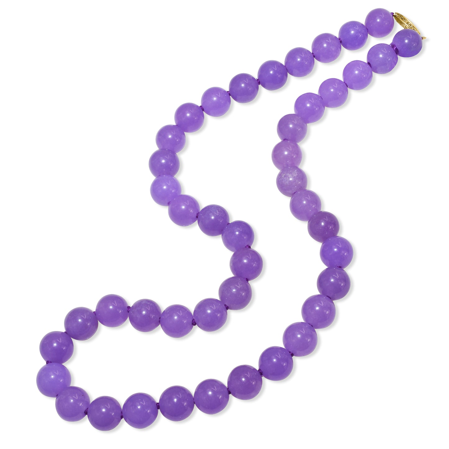 14k Lavender Jade Knotted Necklace