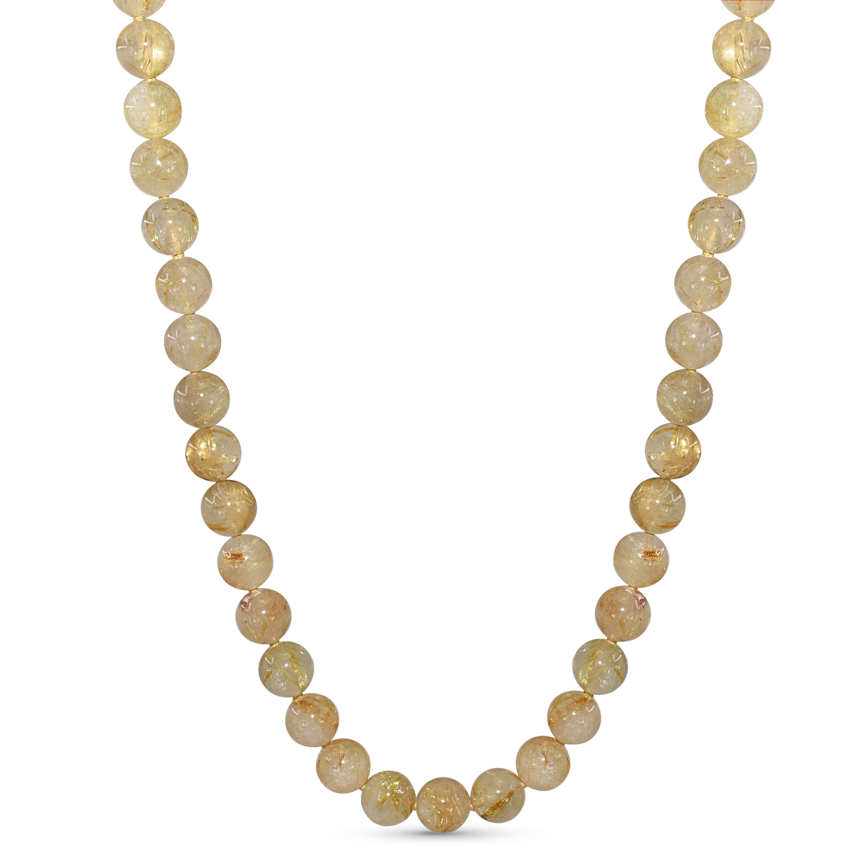 14k Rutilated Quartz Knotted Necklace