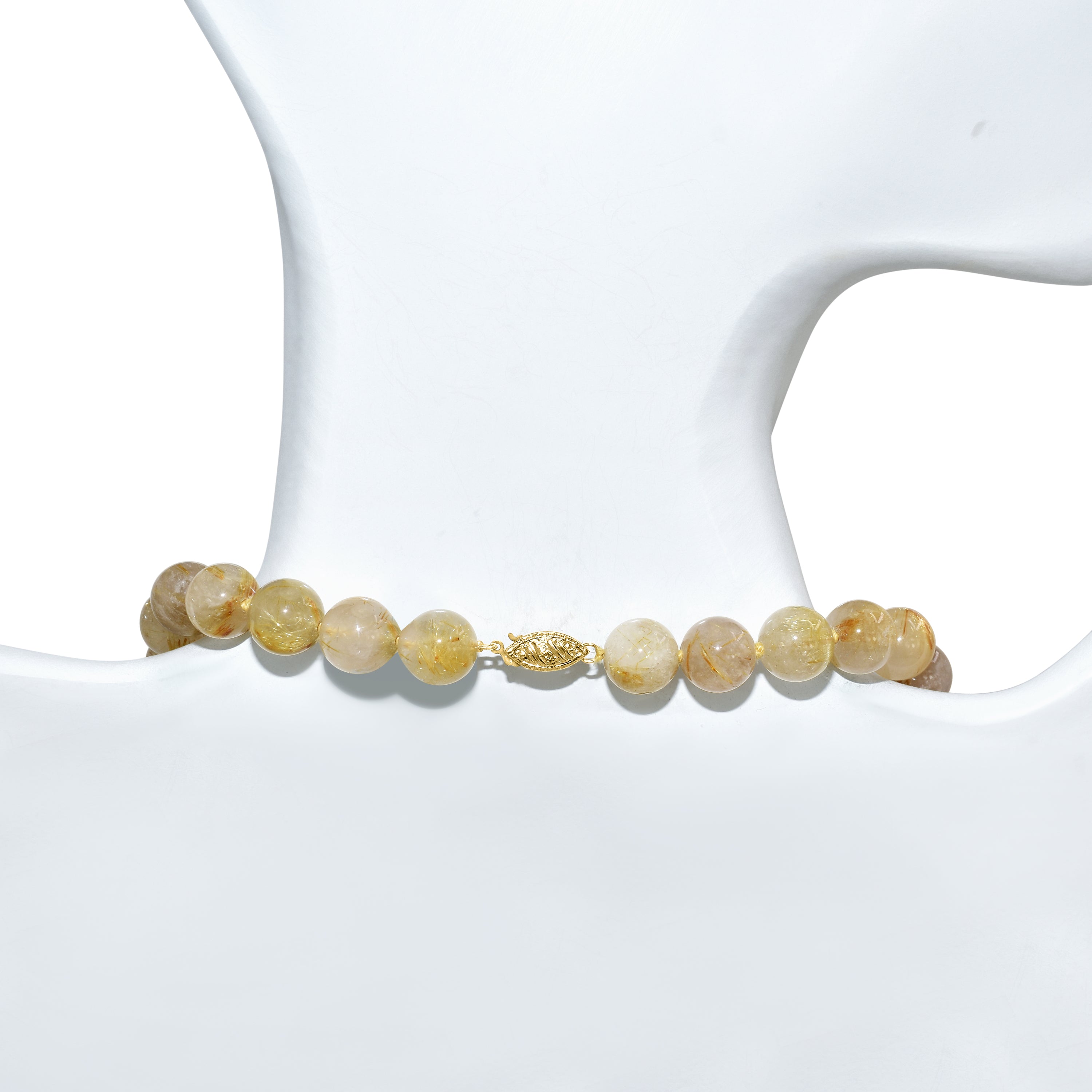 14k Rutilated Quartz Knotted Necklace