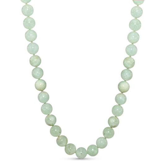 14k Prehnite Knotted Necklace