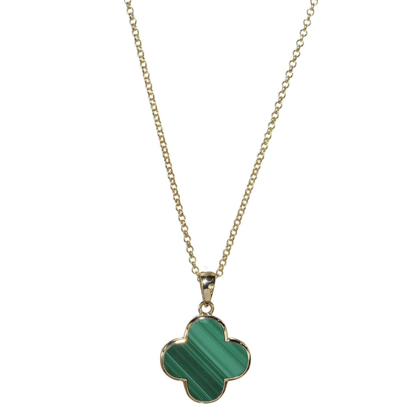 14k Mother of Pearl 2 Face Clover Necklace