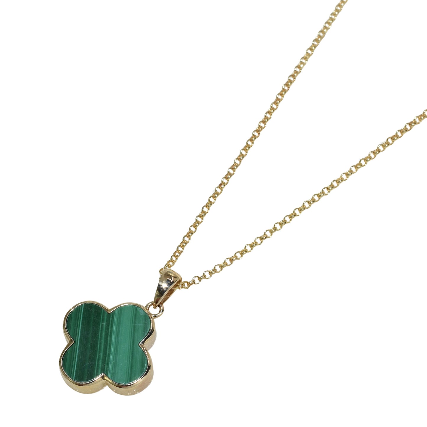 14k Mother of Pearl 2 Face Clover Necklace