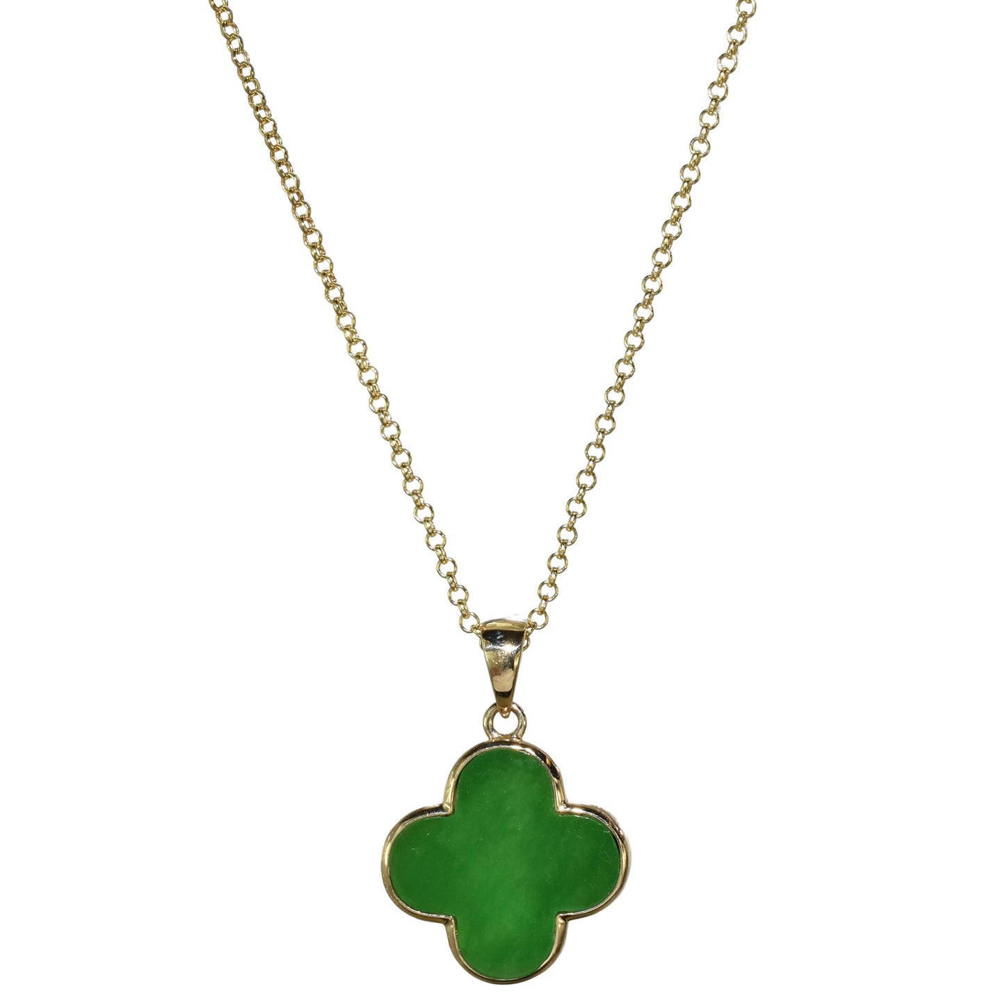 14k Mother of Pearl 2 Face Clover Necklace