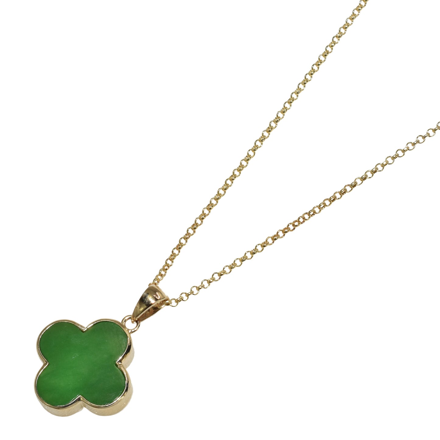 14k Mother of Pearl 2 Face Clover Necklace