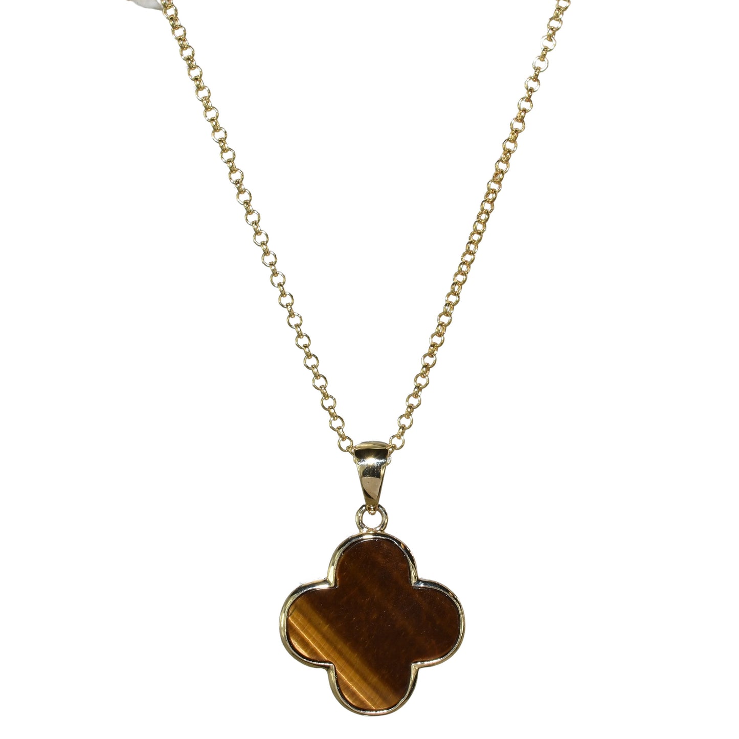 14k Mother of Pearl 2 Face Clover Necklace