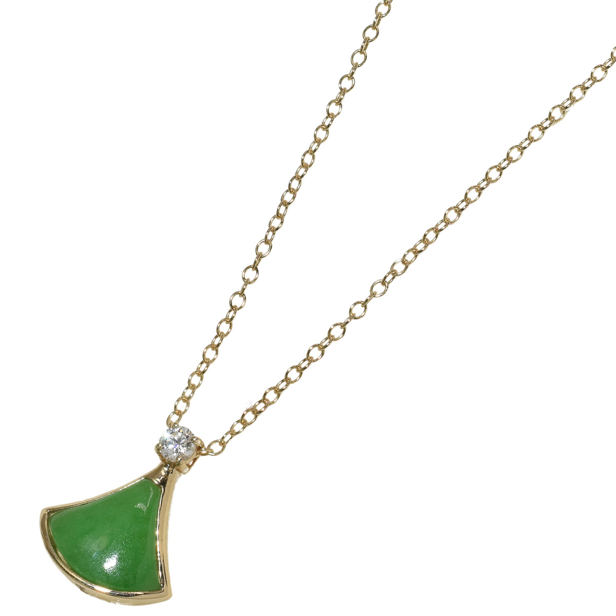 14k Gemstone Lab Grown Diamond Fan Necklace