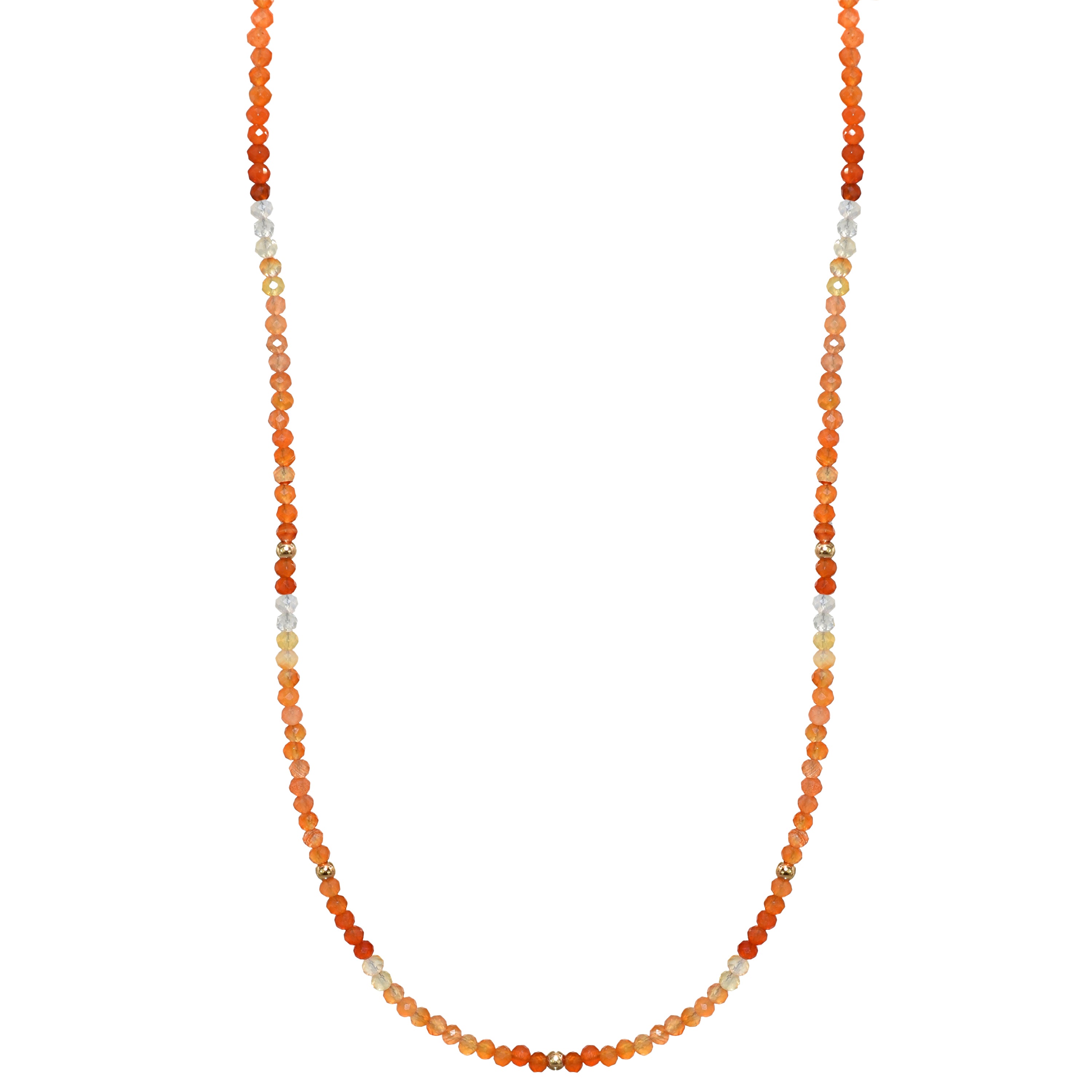 14k Gemstones & Gold Roundel Necklace